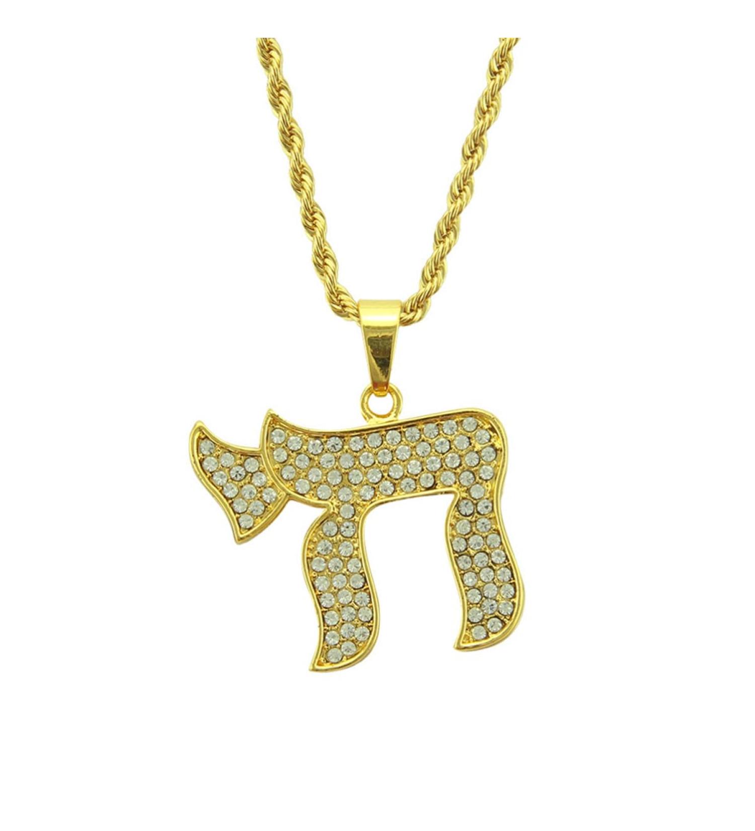 TOPPERFUN Men's Necklaces Chai Symbol Necklace Women Necklace Charm Chain Necklace European and American Miss - Buy Online on GoSupps.com