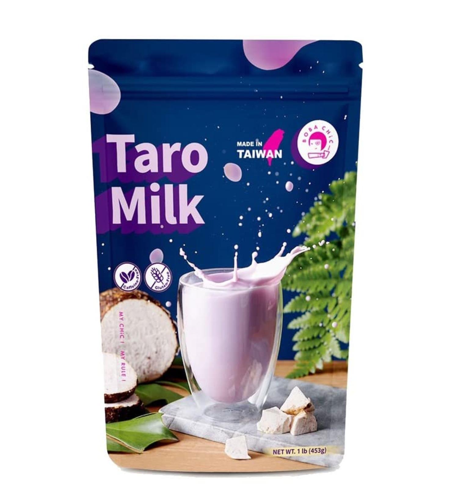 Caffeine Free Taro Milk Tea Powder from Taiwan - 1LB (Non-dairy, Plant-Based Creamer) - Makes 10-12 Cups - Buy Online on GoSupps.com