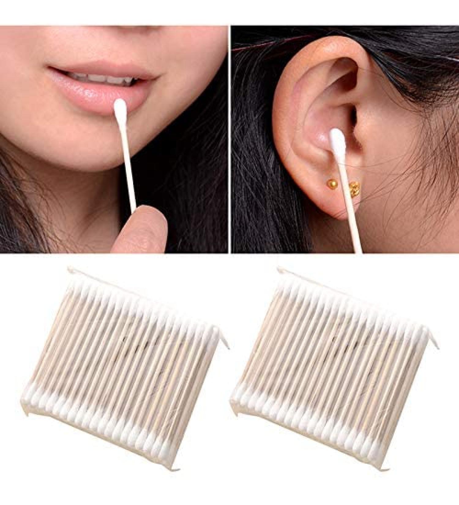 Bee & Flow 400 Pcs Bamboo Cleaning Sticks | Double-Head Wooden Cotton Buds for Makeup Ear Care & Wound Cleaning - Eco-Friendly & Durable - Buy Online on GoSupps.com