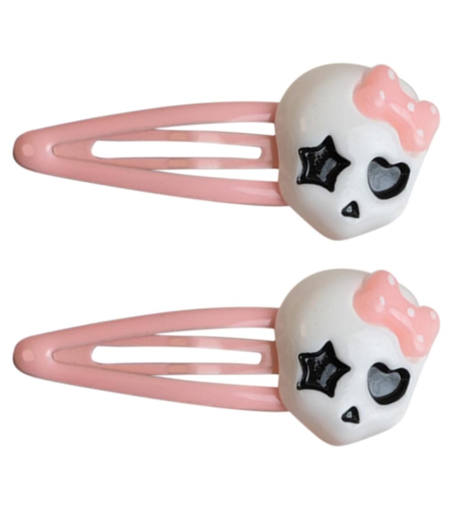 JSGHGDF Delicate Cartoon Skull Shape Hairpins Hot Snap Hair Clip Spring Hair Clip for Woman Side Hair Clip 2 - Buy Online on GoSupps.com