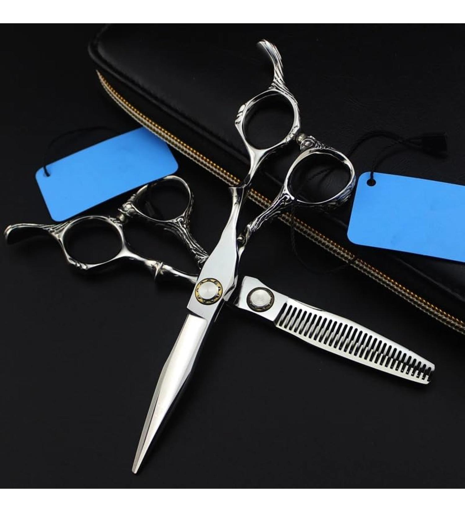 Hair Cutting Scissors 6 Inch Professional Japan 440c Bearing Silver Cut Hair Scissors Haircut Thinning Barber Cutting Shears Hairdresser Scissors Set - Buy Online on GoSupps.com
