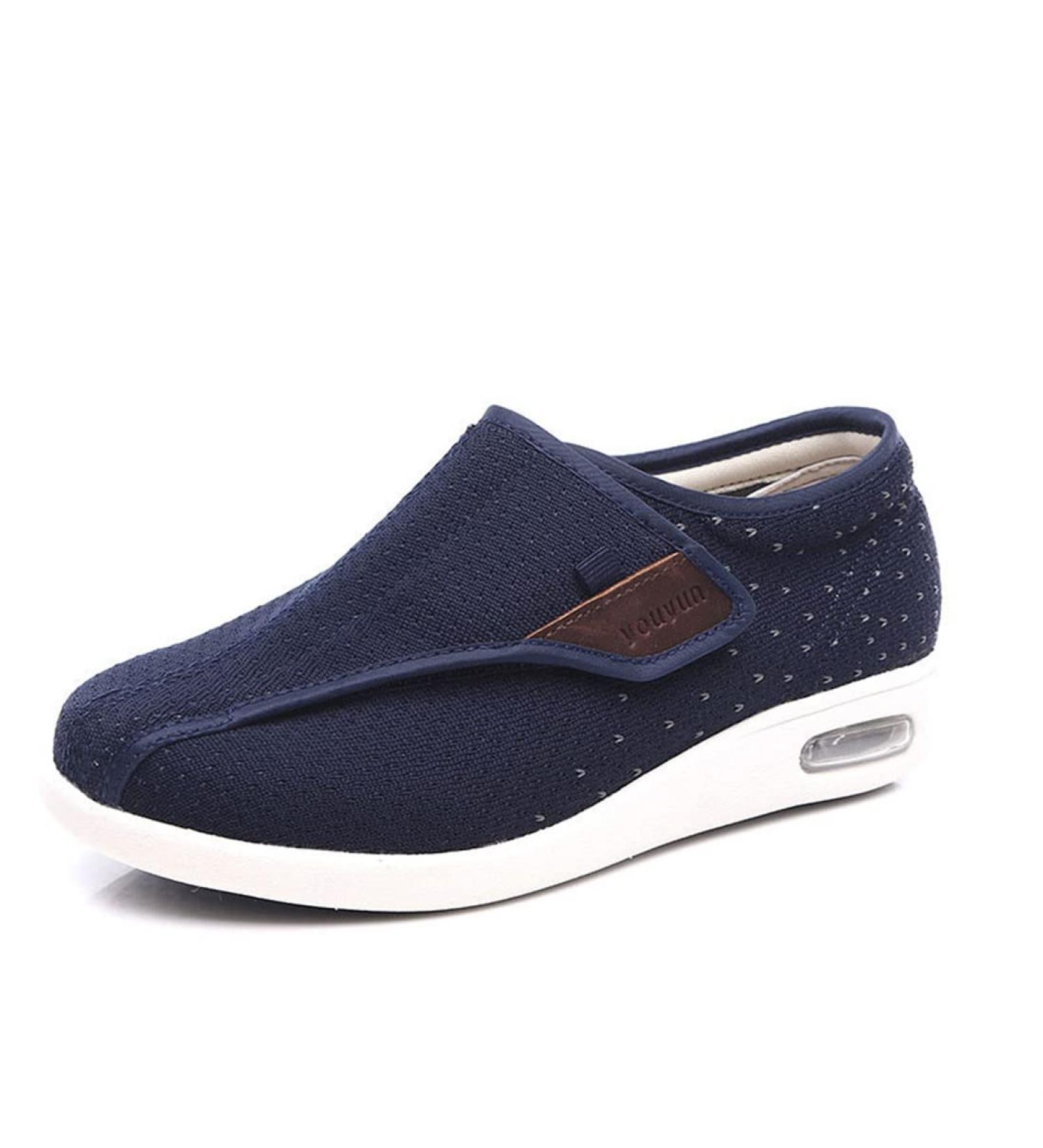 Memory Foam Diabetic Slippers for Women | Adjustable Wide House Shoes for Arthritis and Swollen Feet | Non-Slip Edema Slipper - Blue - Size 8 - Buy Online on GoSupps.com