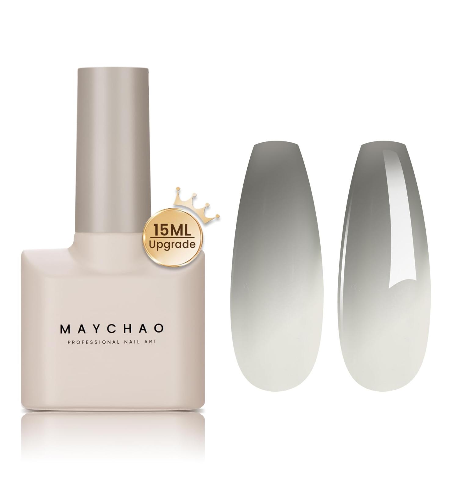 MAYCHAO 15ML Color Changing Gel Nail Polish 1Pc Black-Light Grey Tepaerature Change Gel Polish Soak Off Nail Polish Nail Art Manicure Salon DIY Gifts at Home 0.5 OZ - Buy Online on GoSupps.com