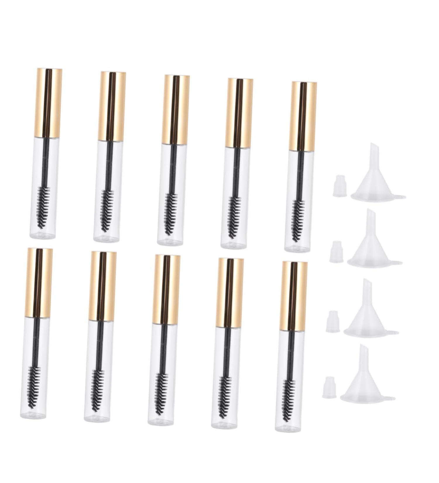 Didiseaon 10pcs Refillable Bottles DIY Mascara Empty Mascara Tube with Eyelash Wand Cosmetic Growth Fluid 1 g (Pack of 1) Golden - Buy Online on GoSupps.com