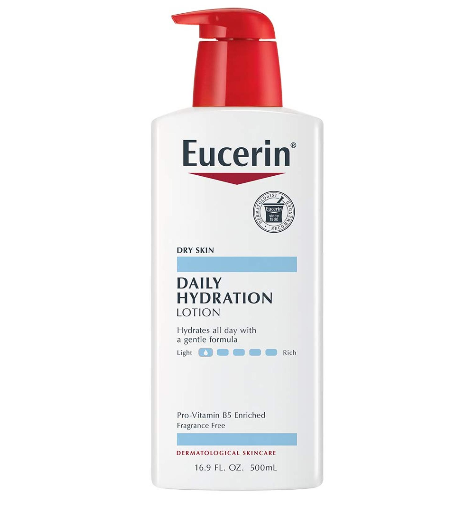 Eucerin Daily Hydration Lotion - Lightweight Full Body Lotion for Dry Skin - 16.9 fl. oz. Pump | International Shipping Available - Buy Online on GoSupps.com