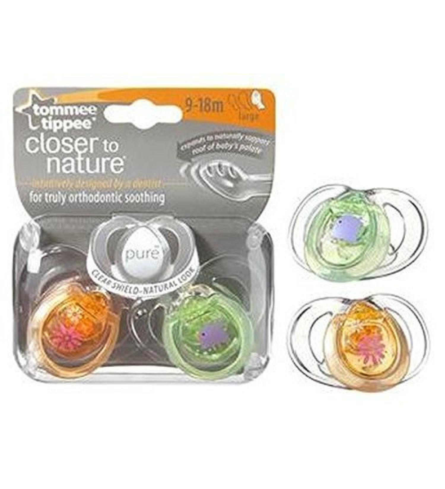 Tommee Tippee CTN PURE Soothers 9-18 Months by Tommee Tippee