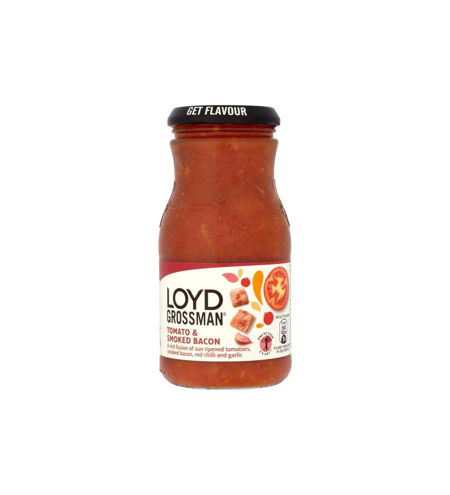 Loyd Grossman Tomato and smoked bacon 6 x 350 g glasses - Buy Online on GoSupps.com