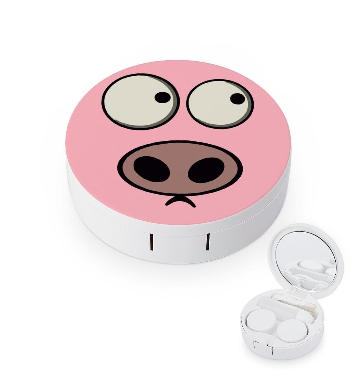 Pig Face Contact Lens Travel Kit | Portable Cute Lens Box with Mirror for Daily Use & Outdoor Adventures - Buy Online on GoSupps.com