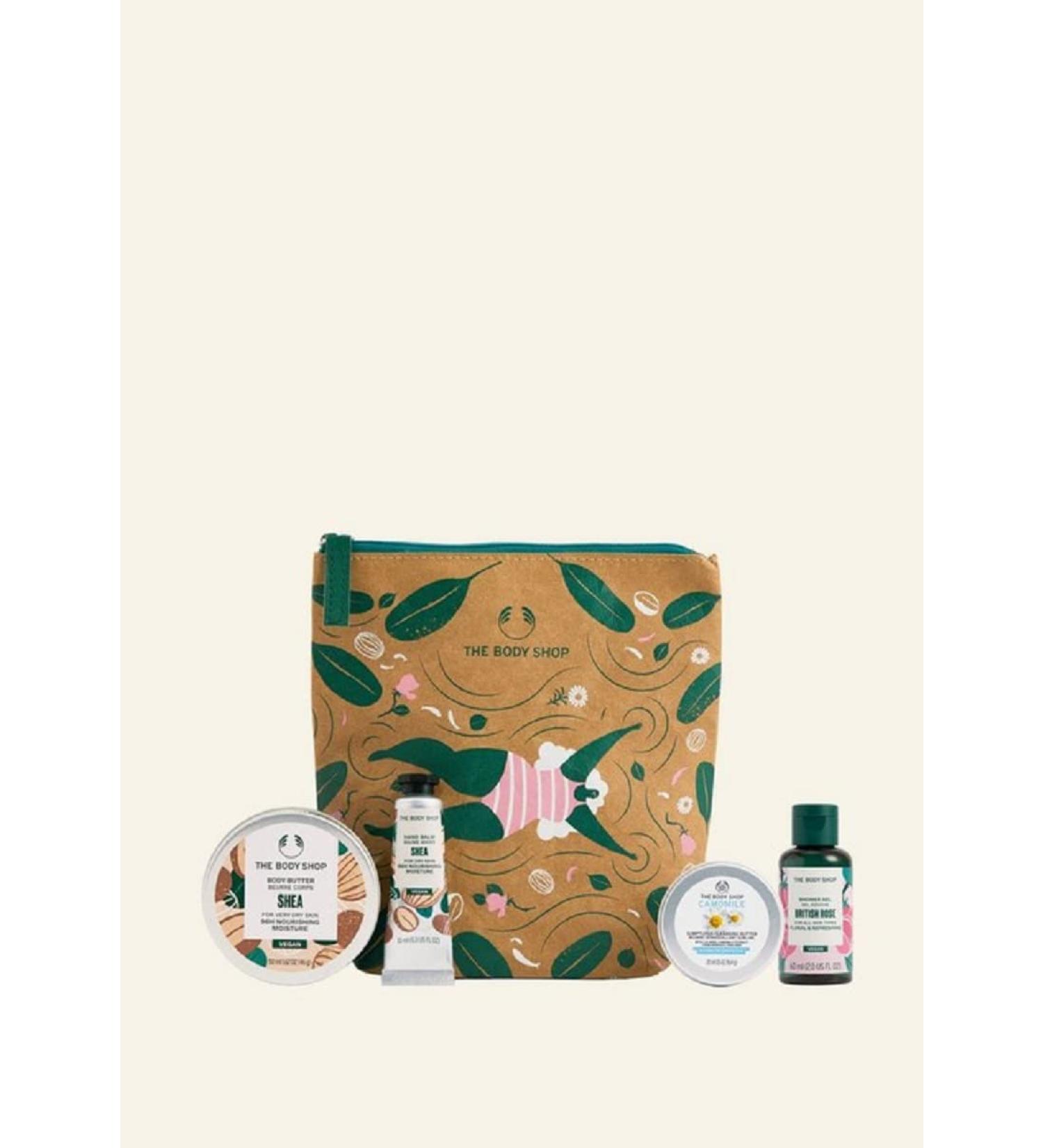 The Body Shop Travel Mini Gift Set Shea Rose Camomile 4 Piece set