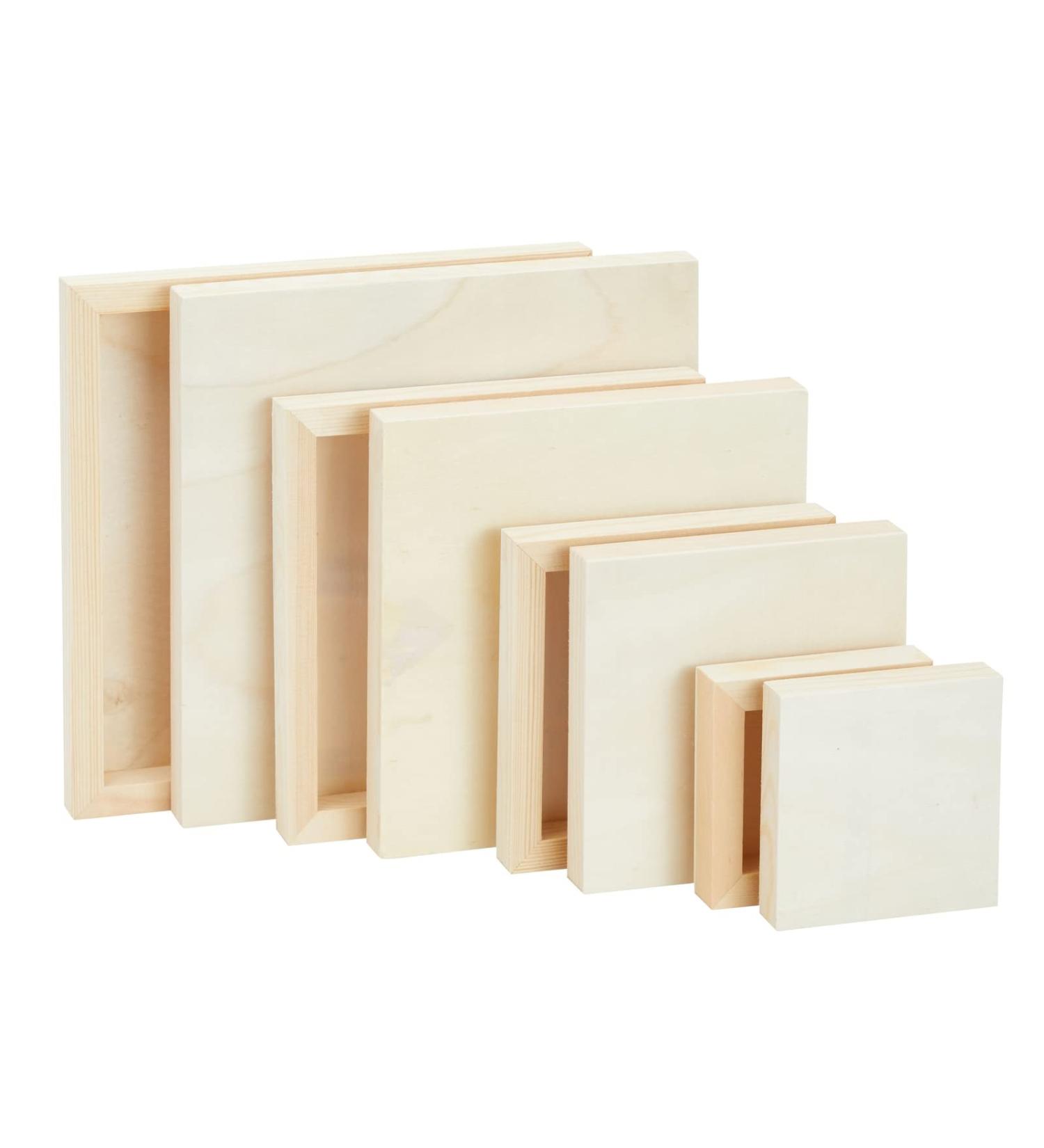 Set of 8 Unfinished Wood Canvas Boards for Painting - Ideal for Crafts and DIY Signs in 4 Sizes - Buy Online on GoSupps.com