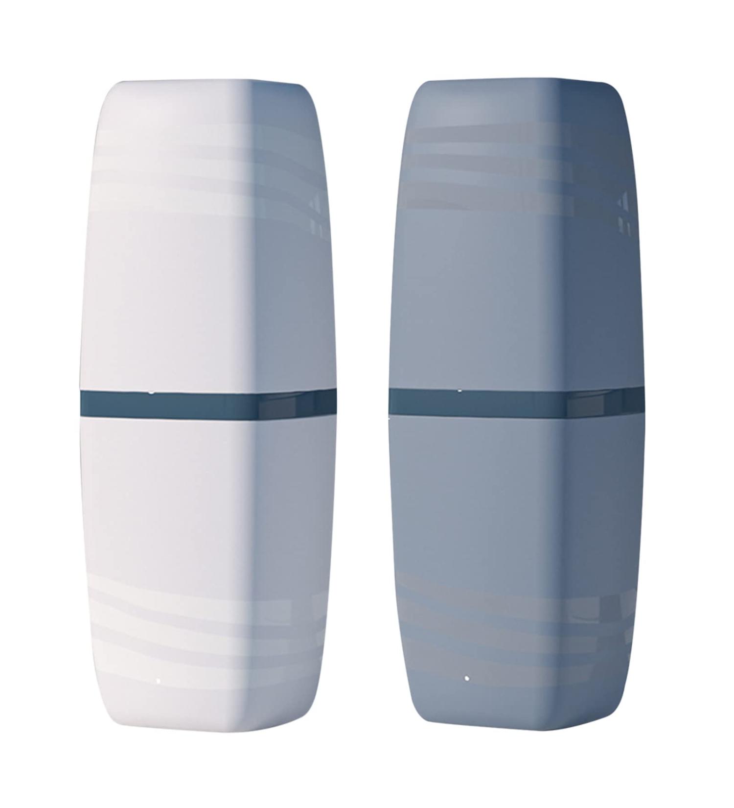 Jadin Travel Toothbrush Cup Set - 2 Creative Toothbrush Etuis for Camping Business & School - Stylish White & Gray Design - Buy Online on GoSupps.com