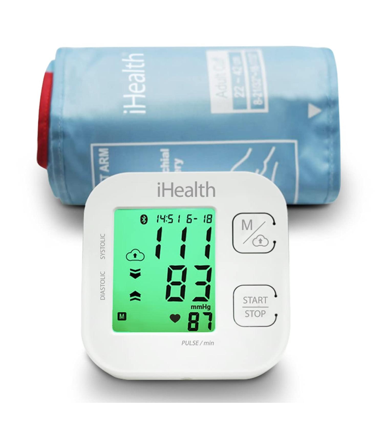 iHealth Track Smart Upper Arm Blood Pressure Monitor with Adjustable Cuff - Bluetooth and App-Enabled - Buy Online on GoSupps.com