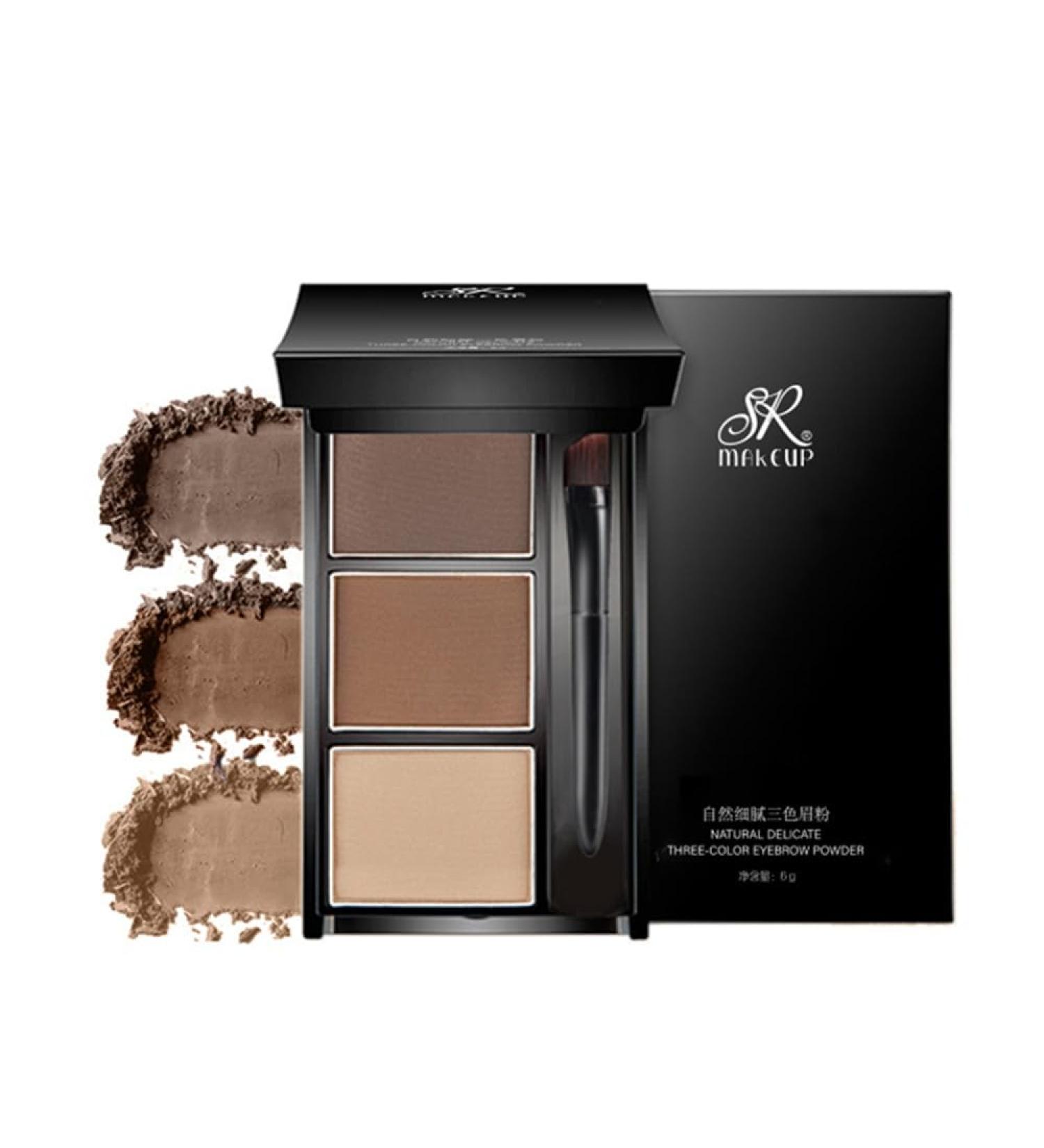 Buy Waterproof Three-Color Eyebrow Powder Kit | Natural Eyebrow Makeup | Shape & Fill Brows (02# Brown Light Brown Skin Tone) - Shop Internationally - Buy Online on GoSupps.com