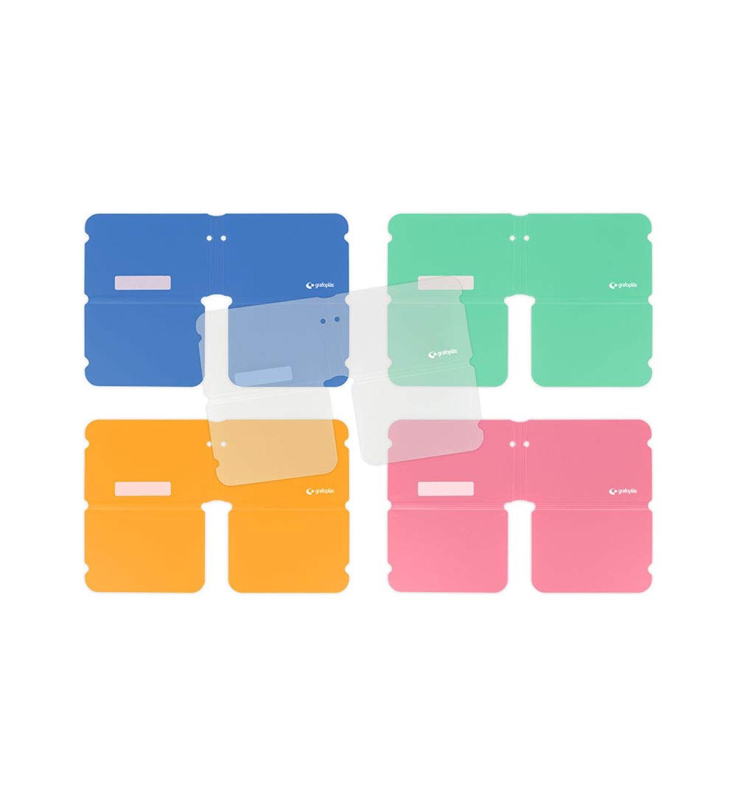 Buy Grafopl s 85002099 - Pack of 5 Colored Mask Holders | Transparent Aquamarine Sky Blue Pink & Tangerine | Durable Polypropylene | International Shipping Available - Buy Online on GoSupps.com