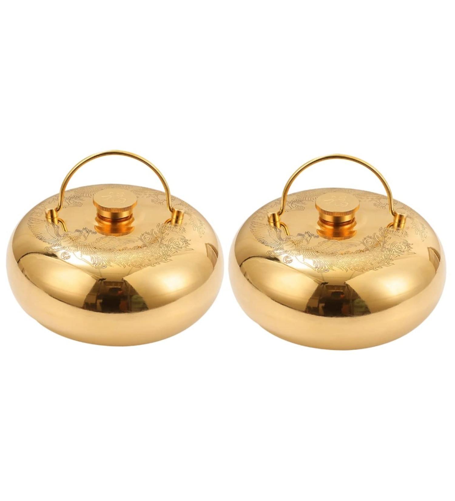 Amosfun Hand Warmer Soup - Small Heat Bottle & Hot Water Bag Brass & Copper Design Ideal for Bed & Travel International Shipping - Buy Online on GoSupps.com