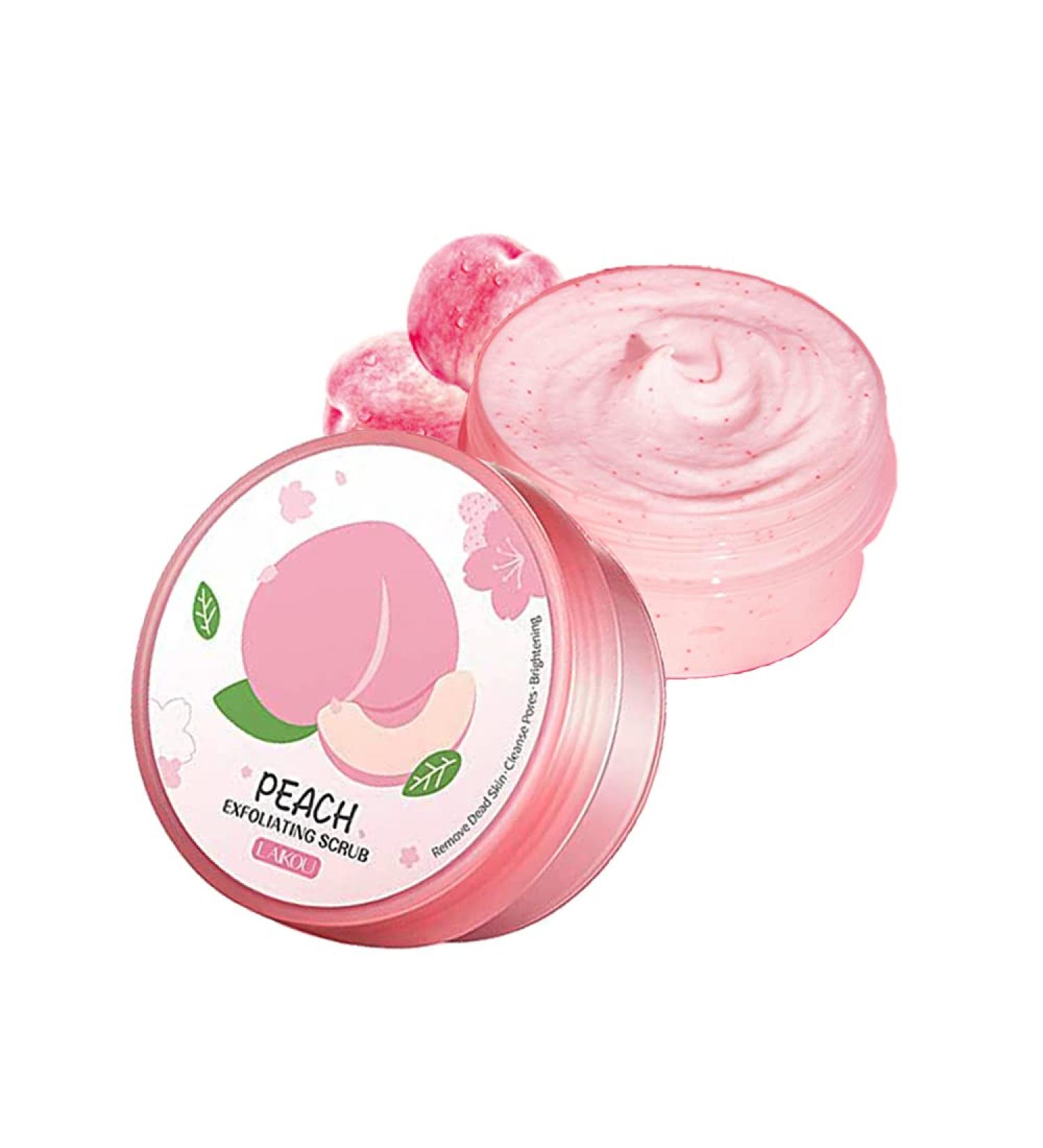 Peach Exfoliating Body Scrub | Ultra Hydrating & Gentle Face & Body Exfoliator | Remove Dead Skin & Minimize Pores - Essential Skin Care for All - Buy Online on GoSupps.com