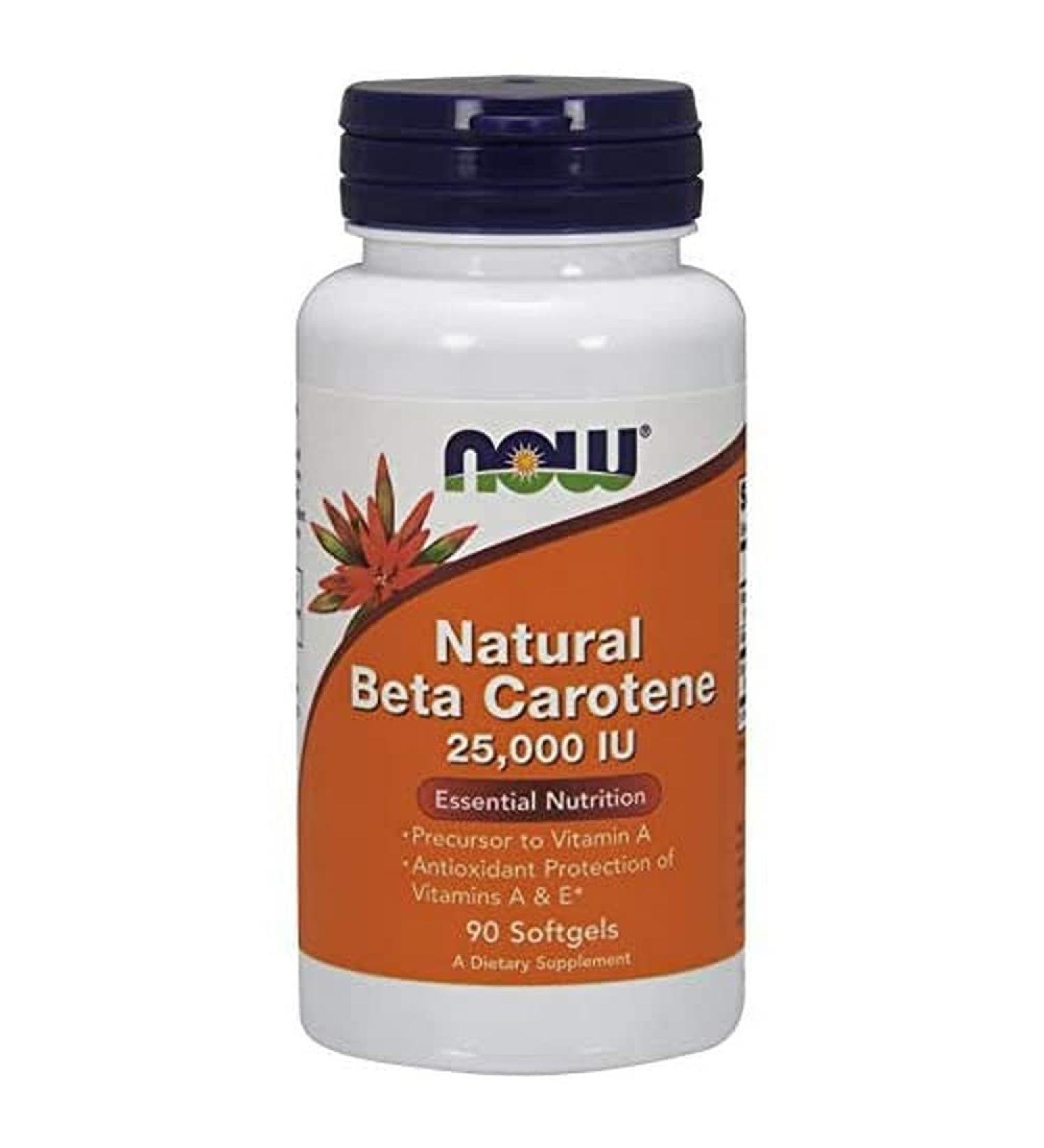 NOW Foods - Natural Beta Carotene 25,000 IU 90 gels
