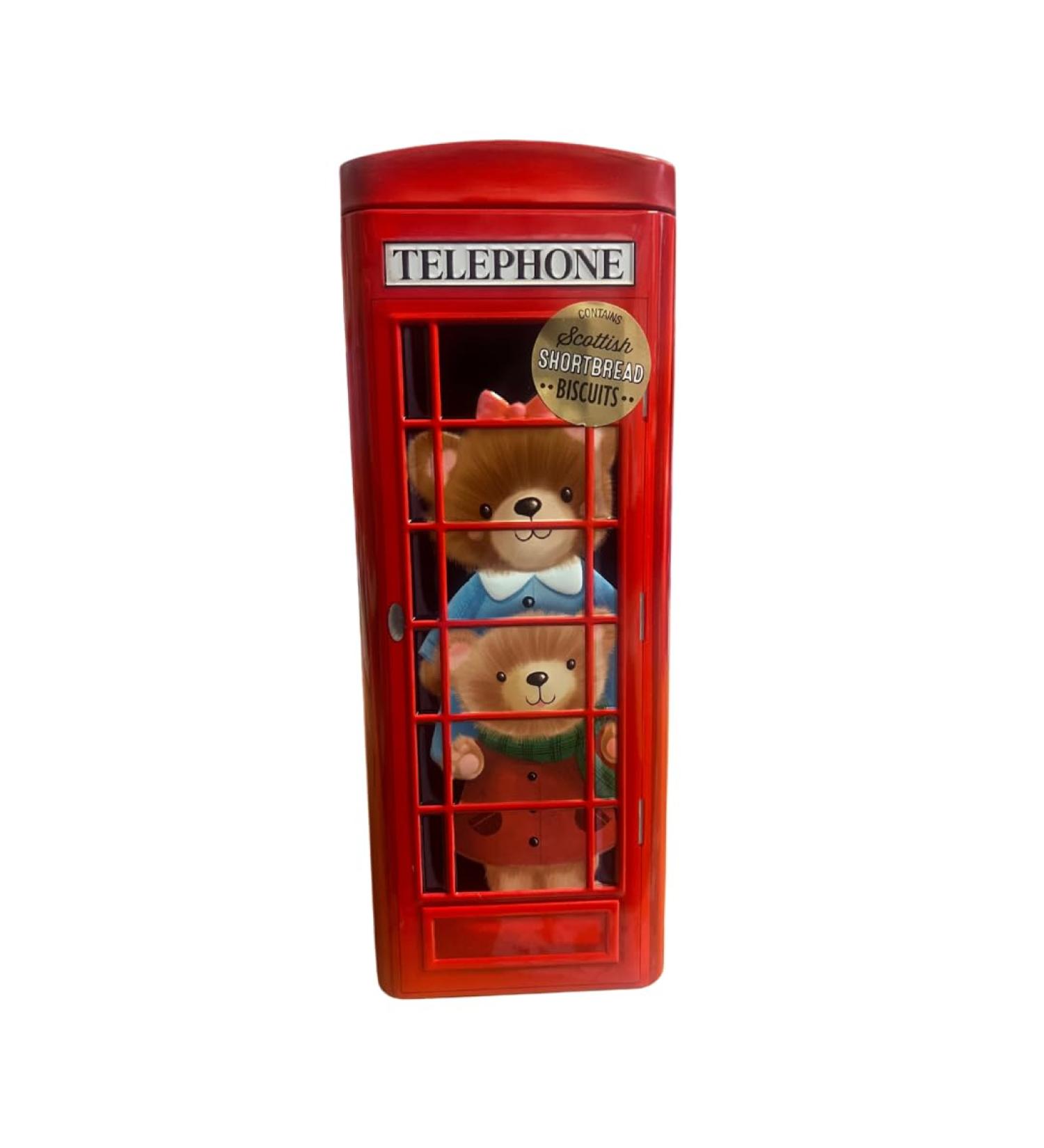 Christmas Teddy Bear Telephone Box Biscuit Tin - Assorted Shortbread Biscuit in festive Tin Gift Box - Great Gift For Adults & Children - Buy Online on GoSupps.com