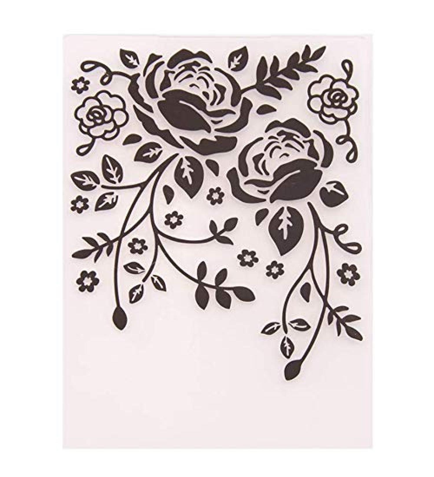 Joyful Home 1PC Rose Leaves Background Embossing Folder - DIY Floral Card Making Scrapbooking Mold - Buy Online on GoSupps.com