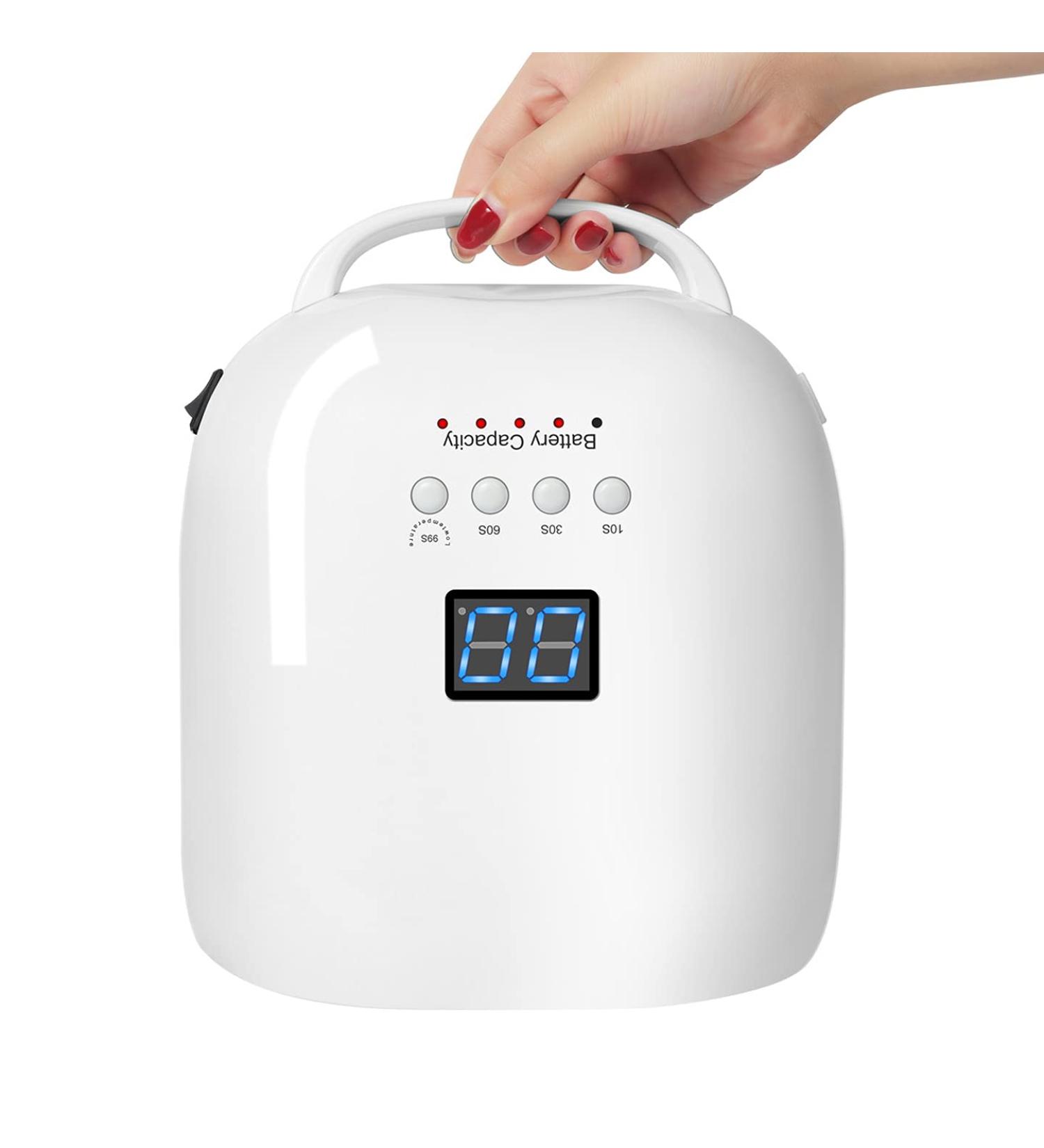 BIDUO Rechargeable 86W UV LED Cordless Nail Lamp with 4 Timer Settings and Smart Sensor - White - Buy Online on GoSupps.com