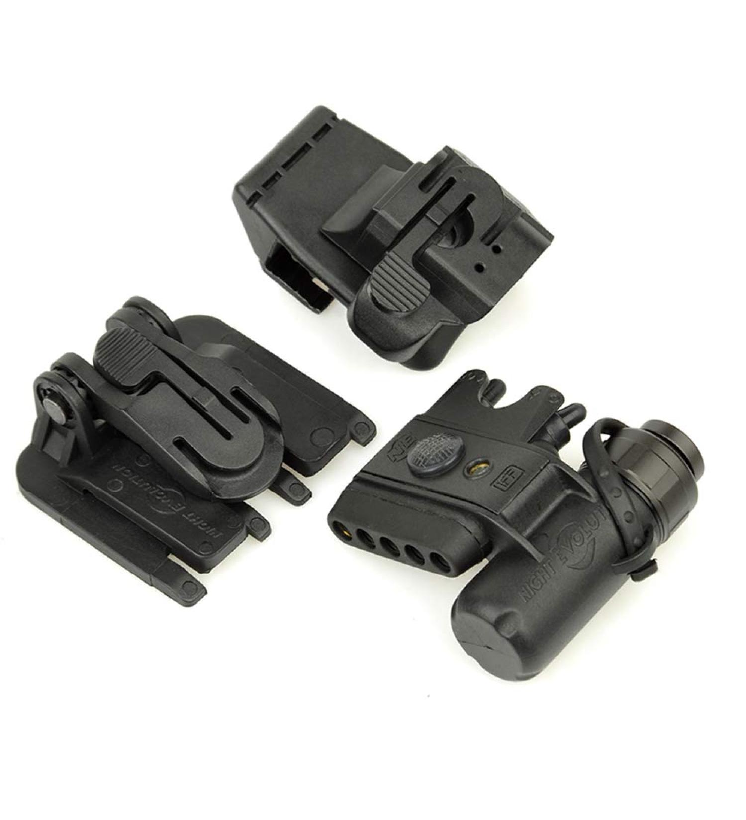 Qiruimy Tactical Helmet Light Set Gen 3 - 360 Rotatable Airsoft & Survival Flashlight | White/IR/Red Light - Military Grade (Black) - Buy Online on GoSupps.com