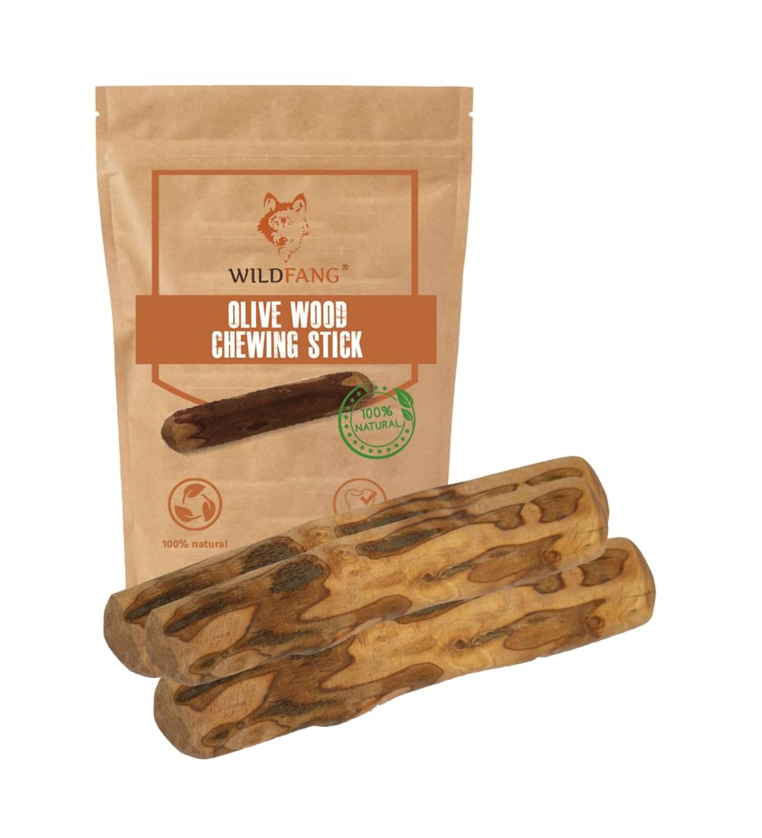 Wildfang Olive Wood Chewing Root for Dogs - Dental Care Chew Toy for Puppies up to 15kg - 3 Pack Size S - Buy Online on GoSupps.com
