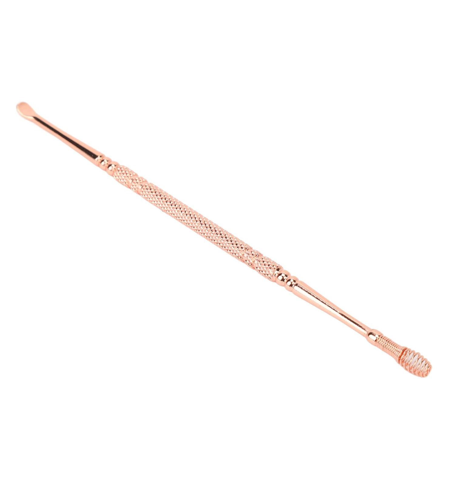 Stainless Steel Double Head Ear Spoon | Rose Gold | Practical and Convenient Design for Beauty Salon | Relieve Itching | Ergonomic Handle - Buy Online on GoSupps.com