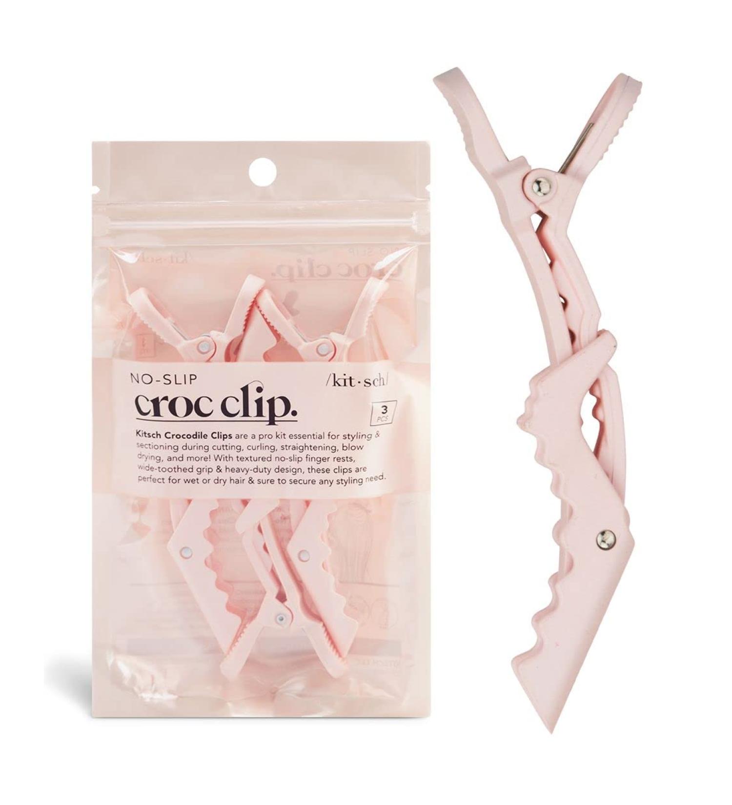 Kitsch Alligator Hair Clips - No Slip Styling & Sectioning Clips for Women - Salon Grade Makeup and Hair Clips - 3pcs (Blush) - Buy Online on GoSupps.com