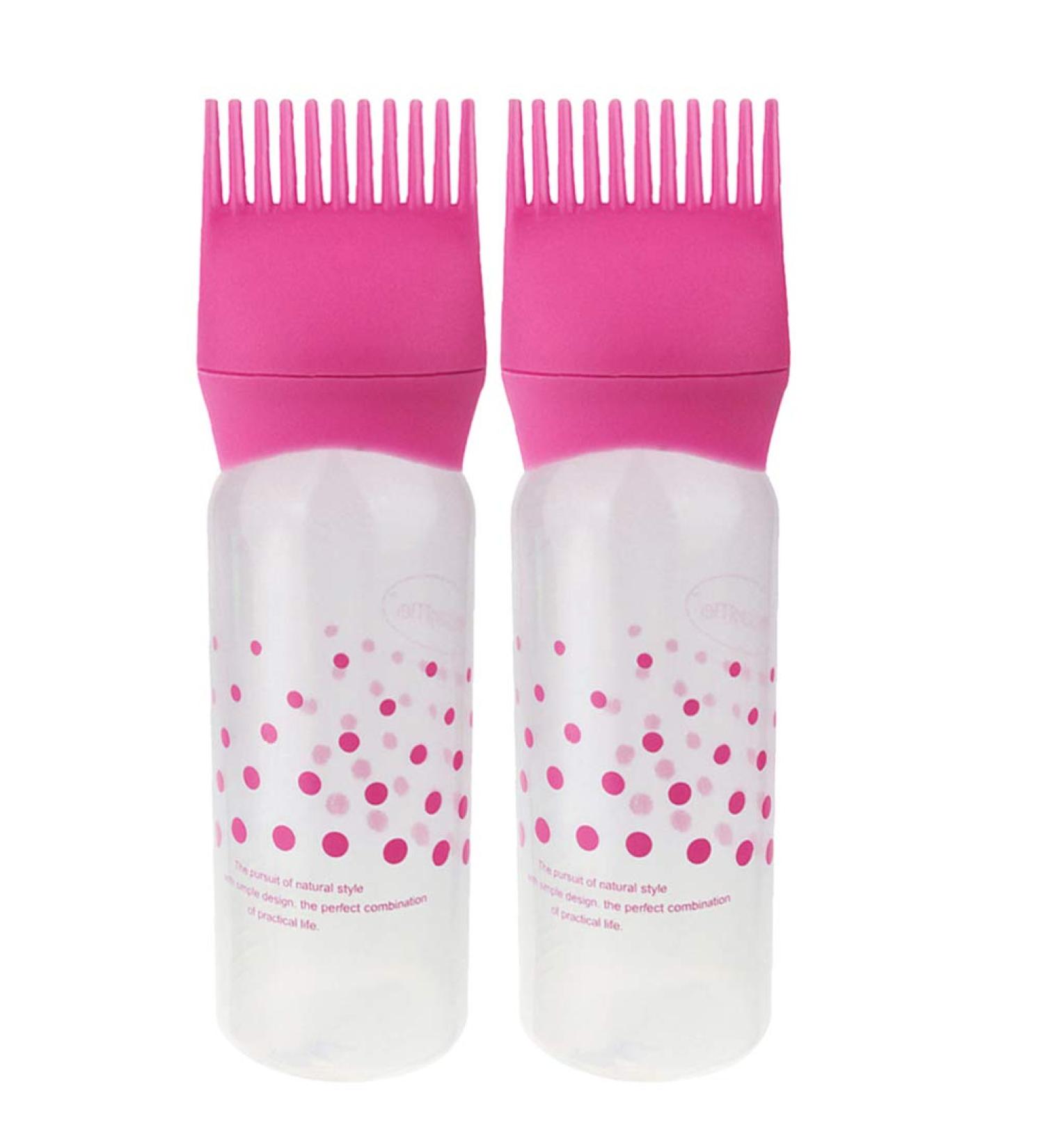 Frcolor 2-Piece Root Care Comb & Applicator Bottle for Hair Dye | Essential Hair Coloring Tools in Rosa - Perfect for Scalp Treatment - Buy Online on GoSupps.com