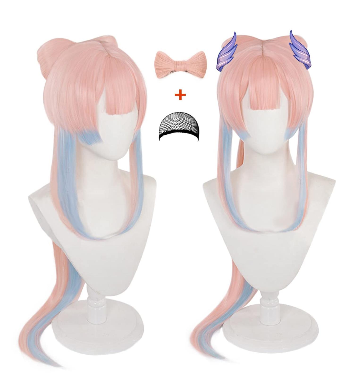 Lwiuentx Genshin Impact Sangonomiya Kokomi Long Pink Blue Wig | Halloween Cosplay + Free Wig Cap - Buy Online on GoSupps.com