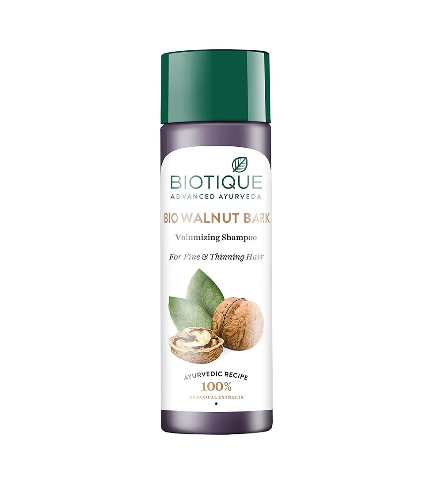 Biotique Bio Walnut Bark Volumizing Shampoo - 120 ml | Natural Shampoo for Fine & Thinning Hair | Healthy Silky Shiny Hair with Musk Root & Soap Nut Extract - Buy Online on GoSupps.com