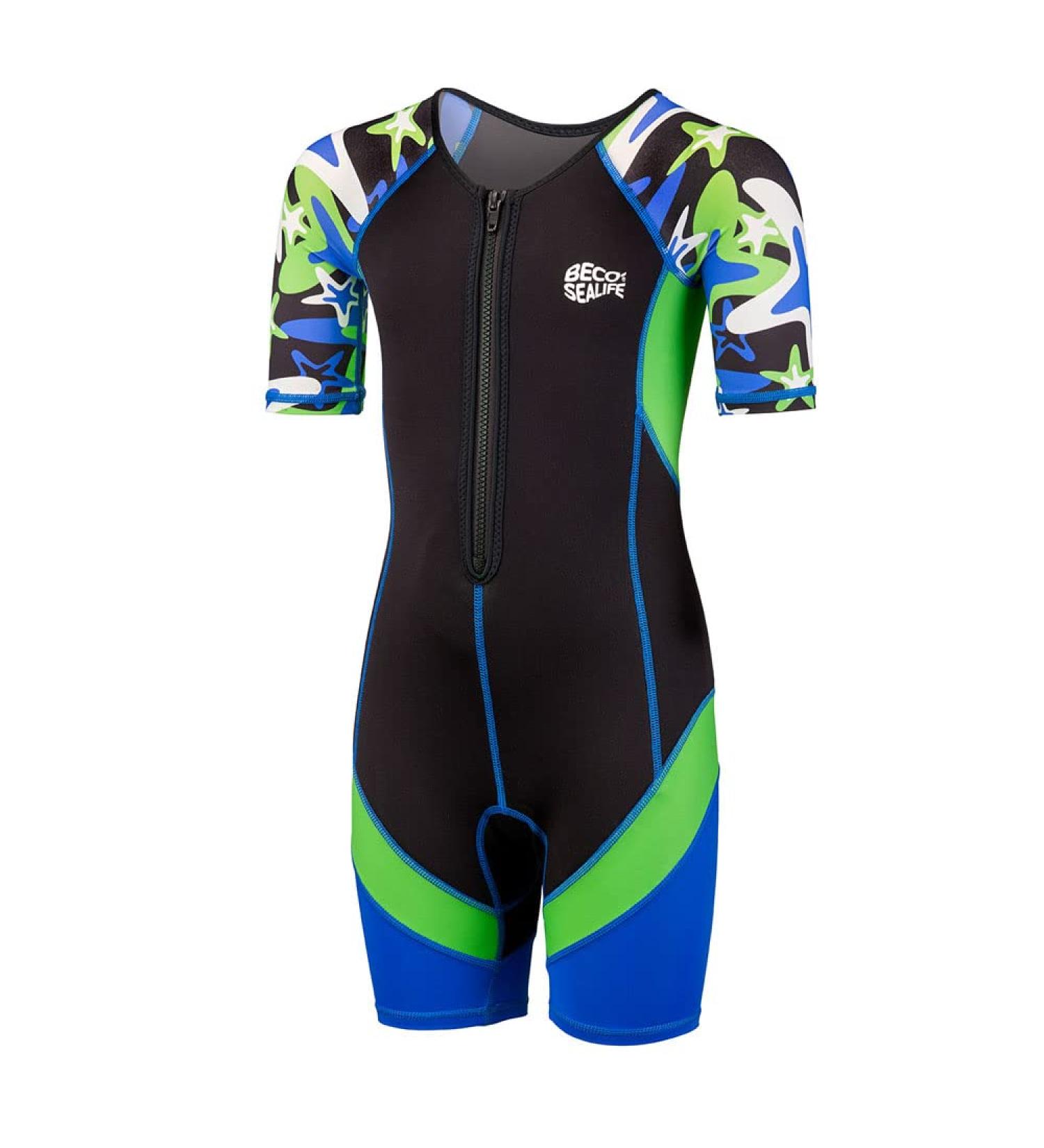Buy Beco-Sealife Children's Wetsuit Shorty - 2mm UV Neoprene Suit for Kids with UPF 50+ Blue/Green | Ideal for Warming Swimming & Water Activities - Buy Online on GoSupps.com