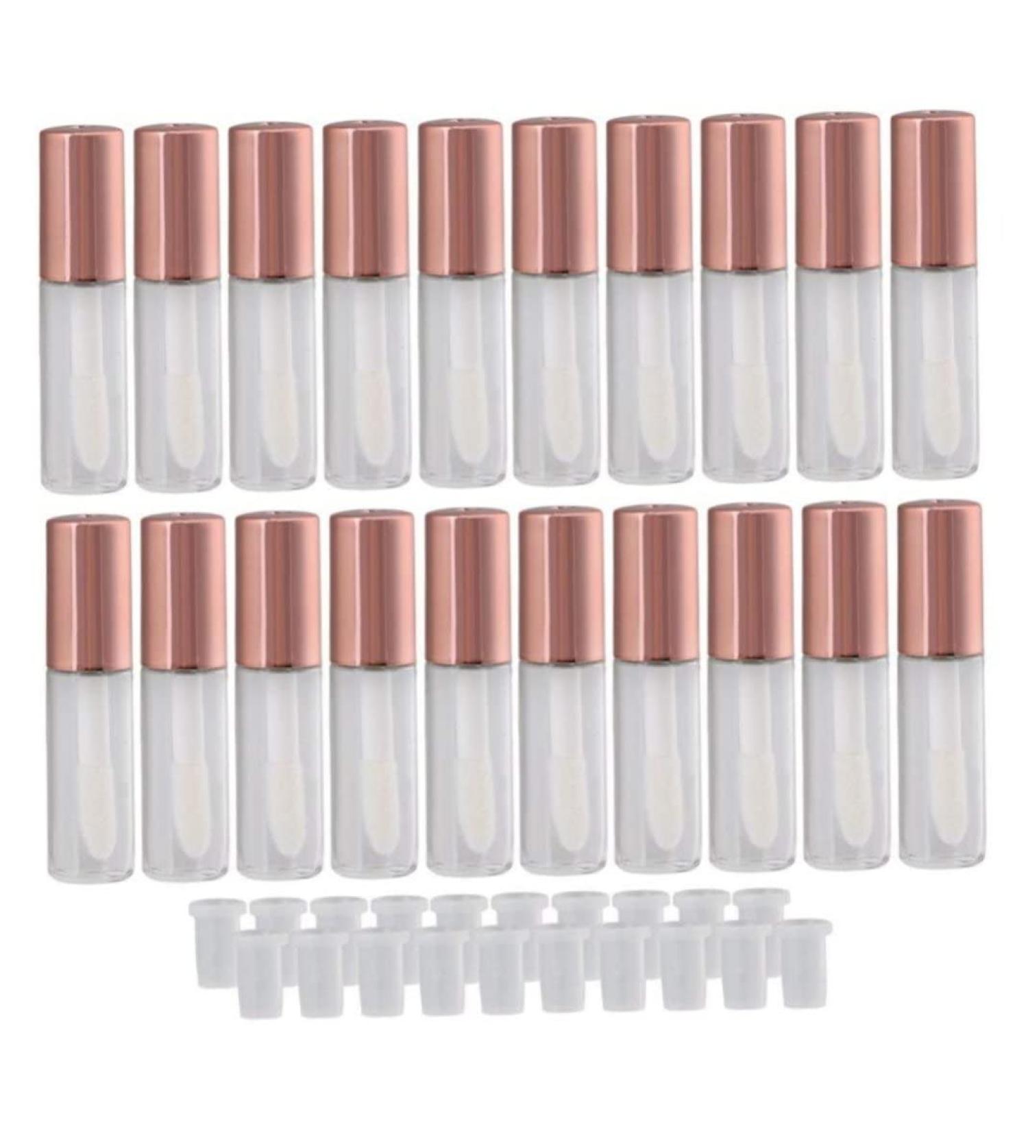 20 Pack Empty Lip Gloss Tubes - Refillable Lip Balm & Cosmetic Containers for DIY Cosmetics (Rose) - Buy Online on GoSupps.com