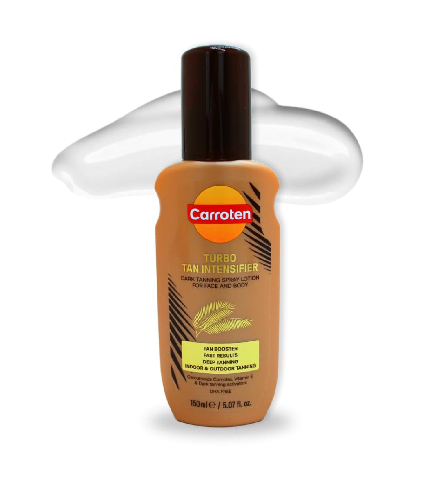 Carroten Turbo Tan Intensifier | Tanning Primer for Fast Long-lasting Results | Deep Tanning Spray Lotion for Face & Body | Quick-Drying, Lightweight Hydration | Made in Greece | 5 oz - Buy Online on GoSupps.com