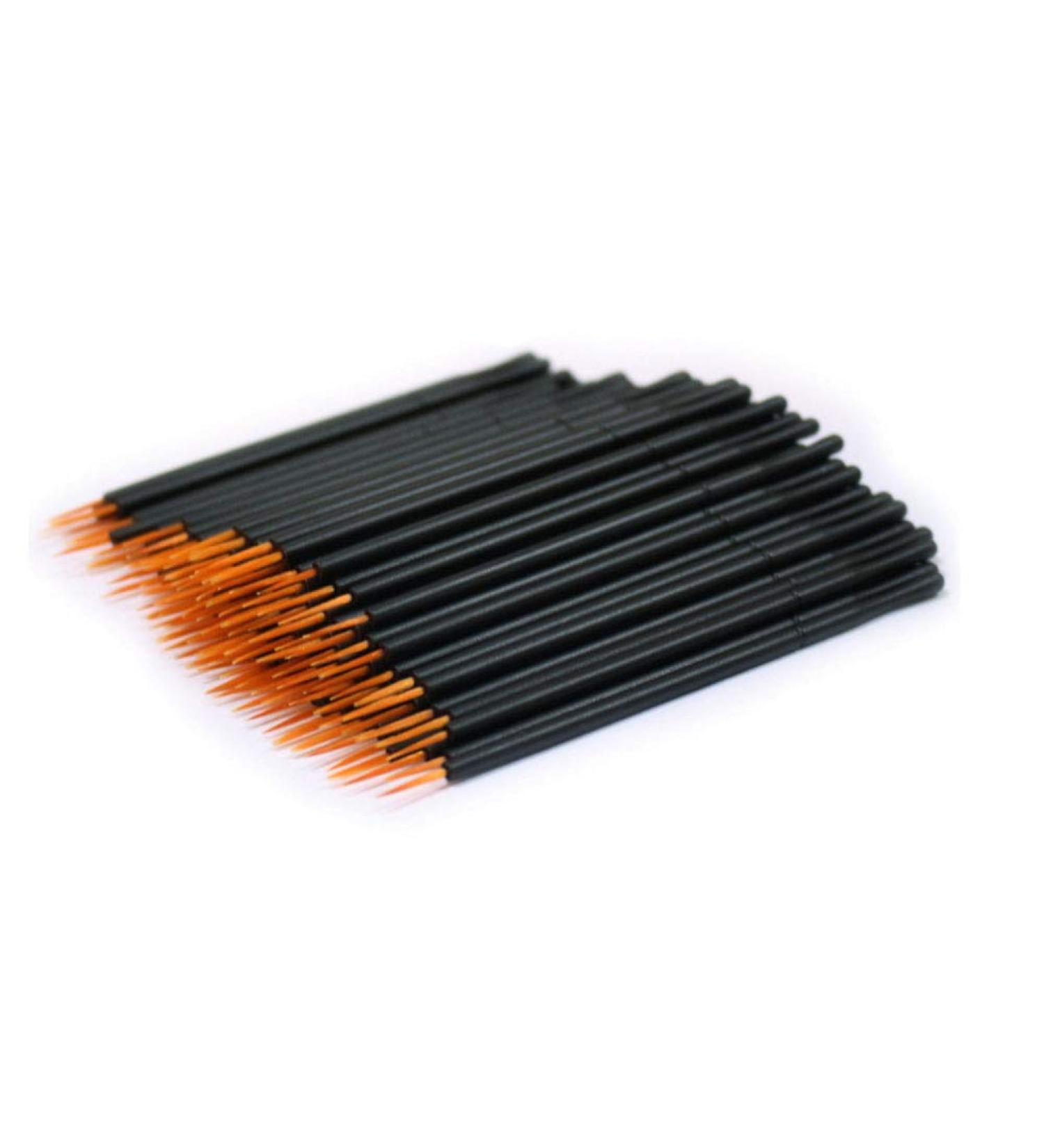 WOIWO 50 PCS Disposable Eyeliner Brush Set - Hard & Soft Tips Gold & White Eyeliner Tools for Eye Makeup - Perfect for Cream & Shadow Application (Orange - Buy Online on GoSupps.com