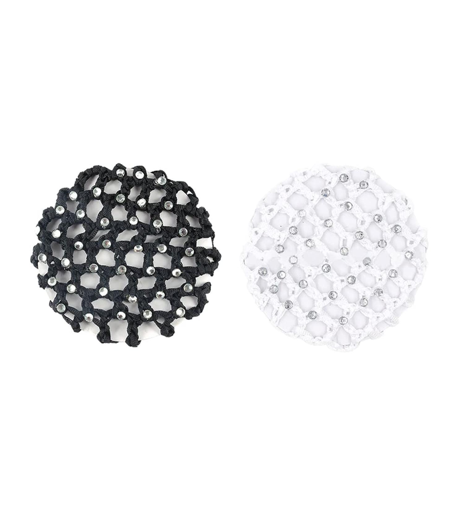 2 Pack Reusable Hair Nets For Buns Womens Kids Children Girls Crochet Bun Net Dance Ballerina Recital Crystal Rhinestone Diamante Princess Ballet Recital Dance Dressage Hair Jewelery Accessories - Buy Online on GoSupps.com