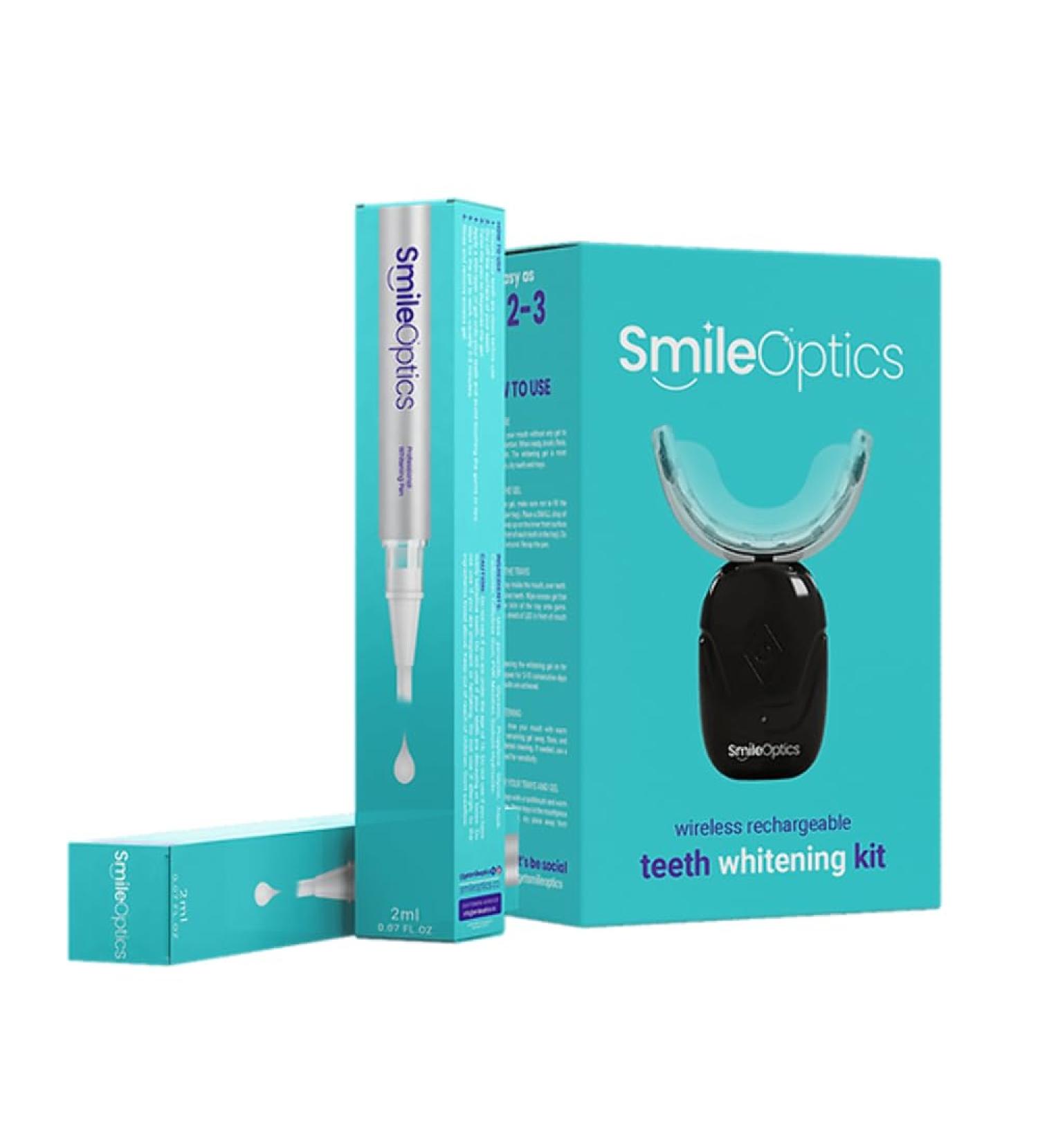 Smile Optics Pure Whitening Bundle - LED Teeth Whitening Kit with Whitening 2ml Gel Pen Effective Teeth Whitening Solution Includes Teeth Whitening Pen Professional Whitening Pen Set