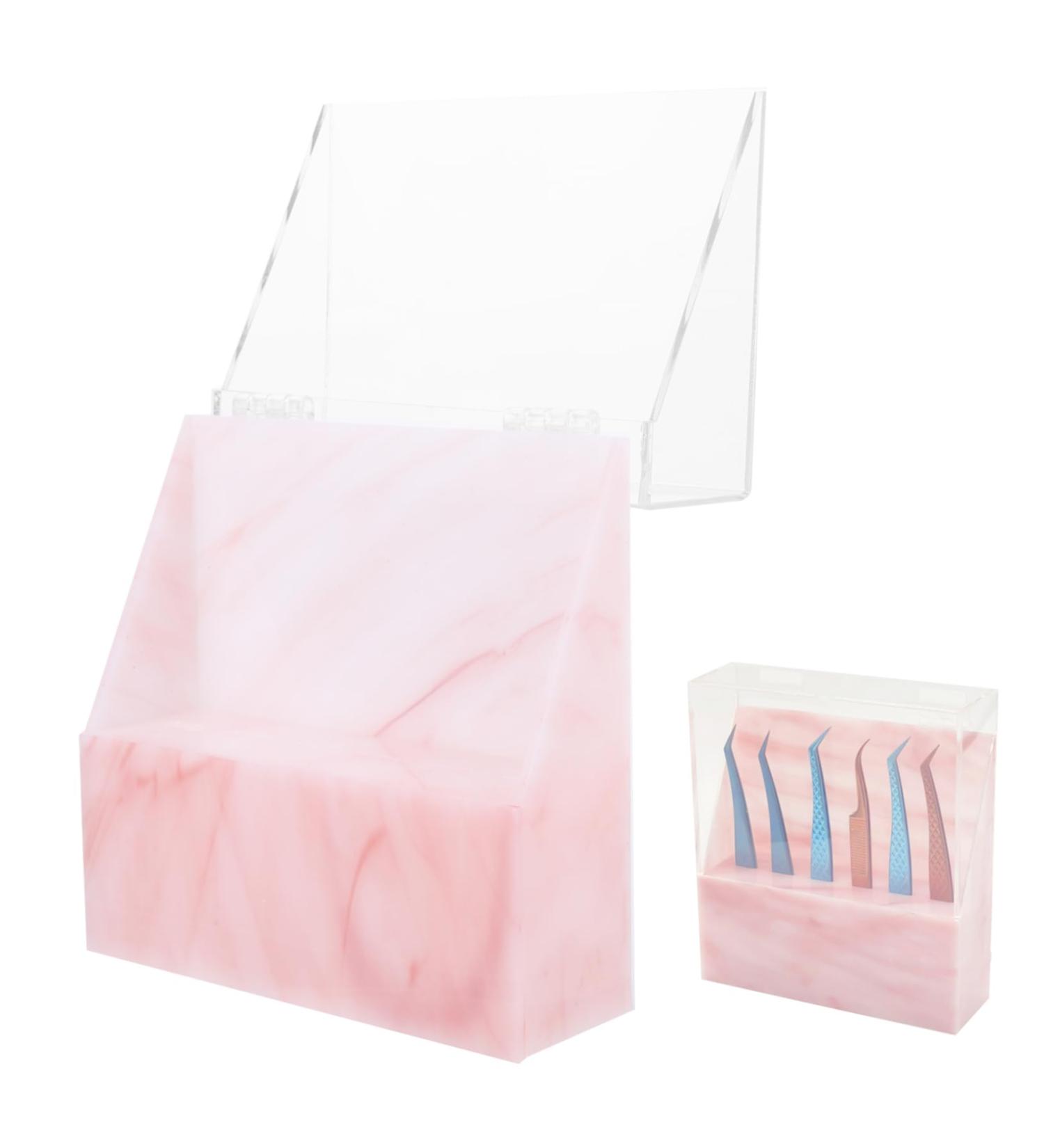 WOFASHPURET Storage Rack Rack for Display Eyelash Holder Eyelash for Extensions Makeup Holder Eyelash Rack Pink Extend Acrylic Marble 14.5x4.5cm - Buy Online on GoSupps.com
