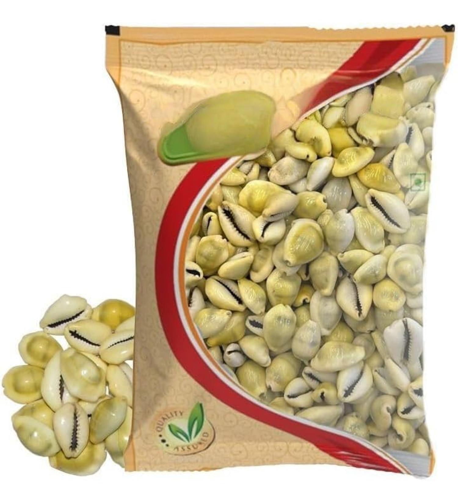 Peel Cowd 100 g | For Pooja | Pearl Cody | Pearl Cody | Yellow Sheep | Cody Pearl | Curry Sea Shell | Laxmi And Diwali Pooja Article Kaudi Shells - Buy Online on GoSupps.com