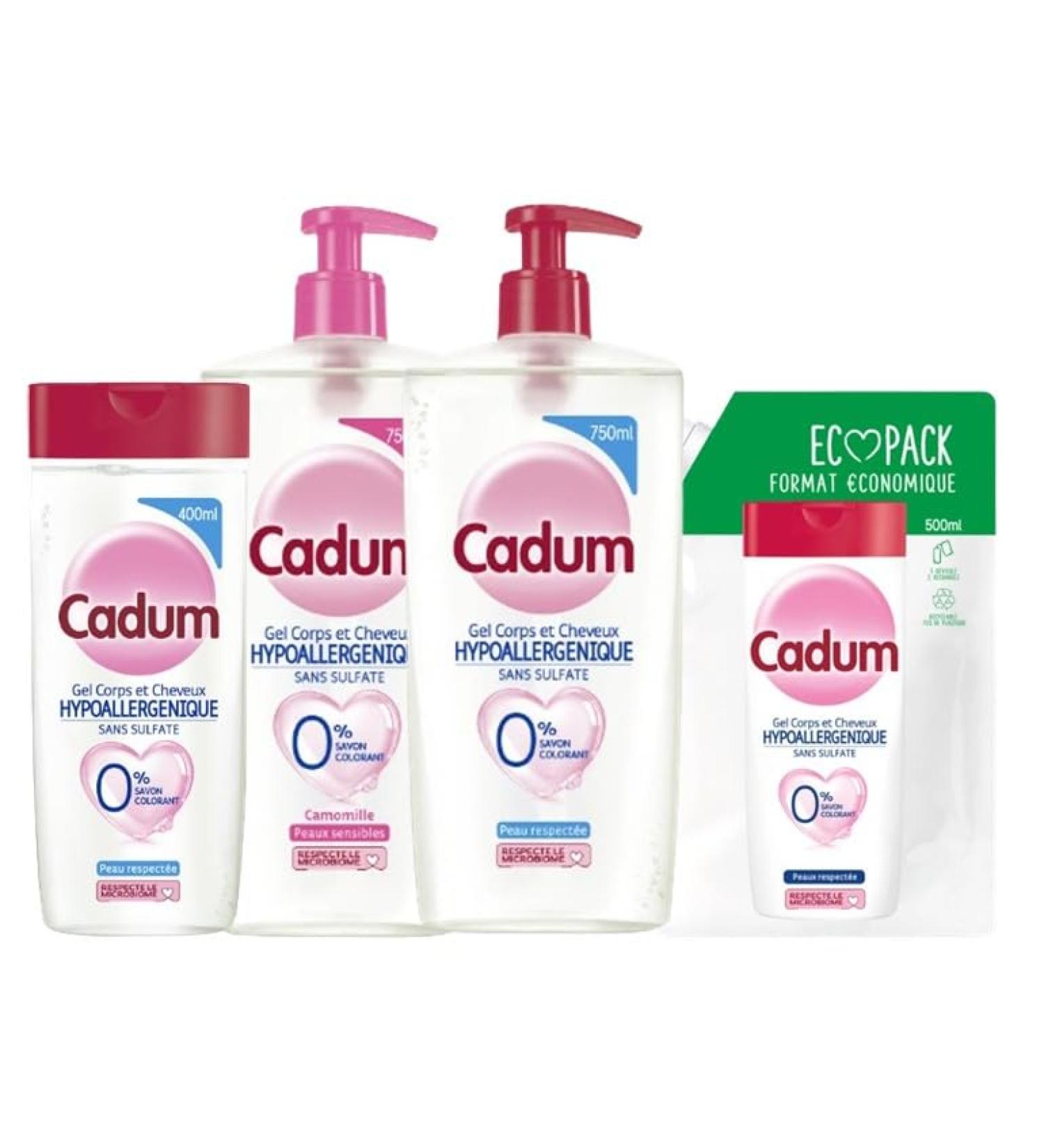  L'OR AL CADUM - Set of 4 shower gels: 1 Hypoallergenic 400ml 1 Hypoallergenic 750ml 1 Hypoallergenic Chamomile 750ml 1 Hypoallergenic Sulfate-Free 500ml - Buy Online on GoSupps.com