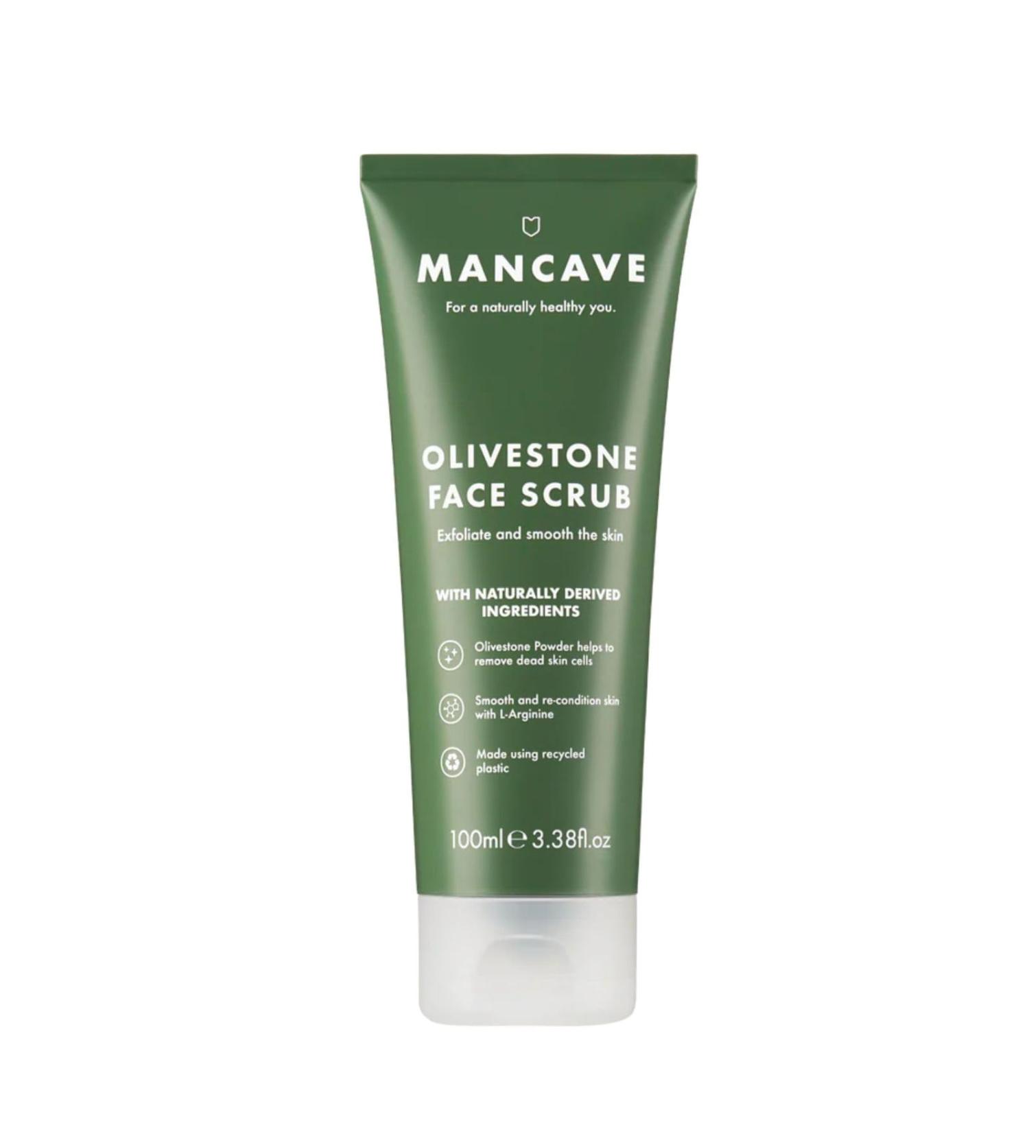 ManCave Olivestone Face Scrub 100ml - Exfoliates & Smoothes | Vegan | Made in England - Buy Online on GoSupps.com