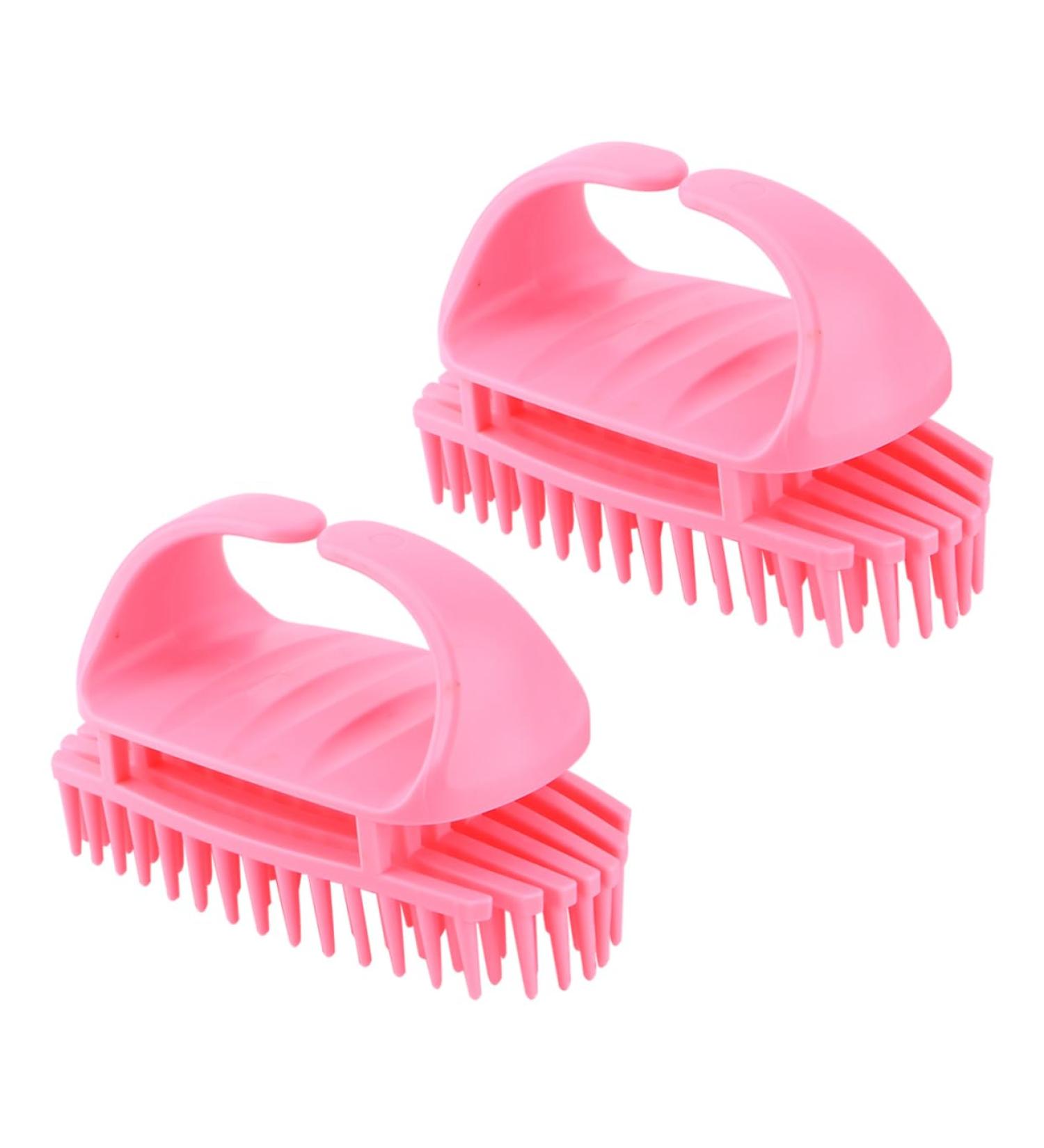 Tovinanna 2-Piece ABS Hairbrush & Shampoo Massage Device for Thin Hair - Pink Hair Cleaning Brush for Men & Women 10.5x7x5.5cm - Buy Online on GoSupps.com