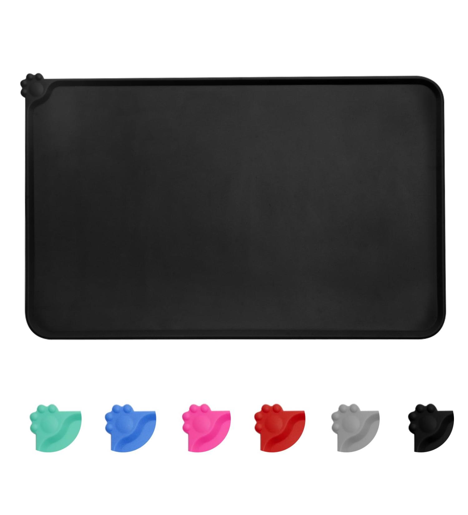 Moacc Slipproof Waterproof Feed Mats for Dogs & Cats - Silicone Food Base Pad 54x38cm Black - Buy Online on GoSupps.com