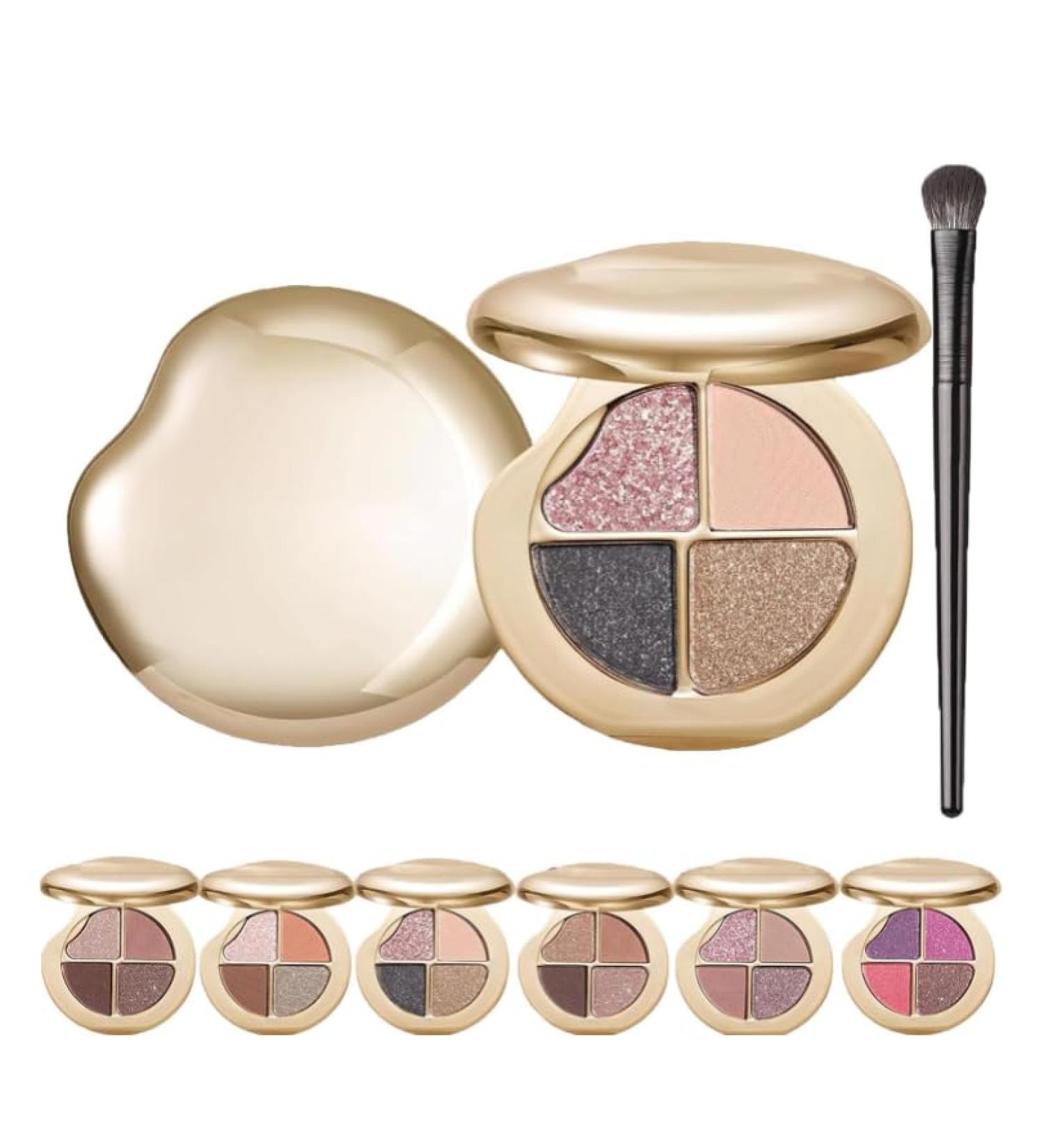  Mciluyaiio Glow Wardrobe Highlighting Eye & Cheek Palette 4 Metallic Eyeshadows and Highlighter for Eyes and Cheeks Starry Sky Effect Eyeshadow Palette (#03) - Buy Online on GoSupps.com