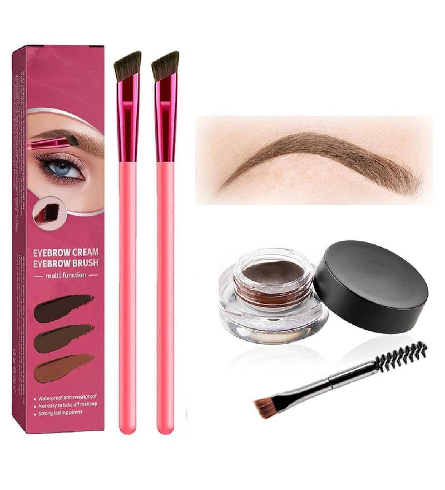 Eyebrow Brush 4D Laminated Brow Grooming Starter Kit Home Eyebrow Care Kit 4D Laminated Hair Stroke Brow Stamp Brush Multifunction Eyebrow Brush Eyebrow Pen with Eyebrow Gel (Light Brown) - Buy Online on GoSupps.com