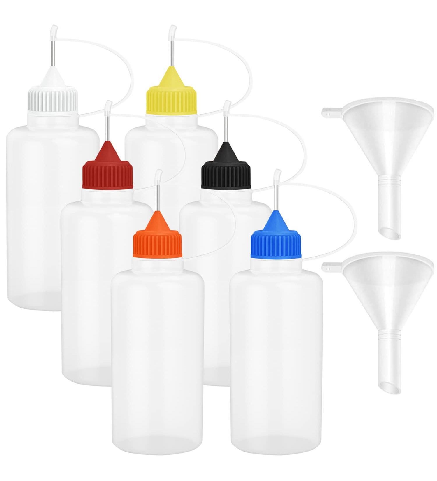 6 Pcs 4oz Needle Tip Glue Bottles with Multicolor Lids - Perfect for DIY Crafts & Small Projects - Buy Online on GoSupps.com