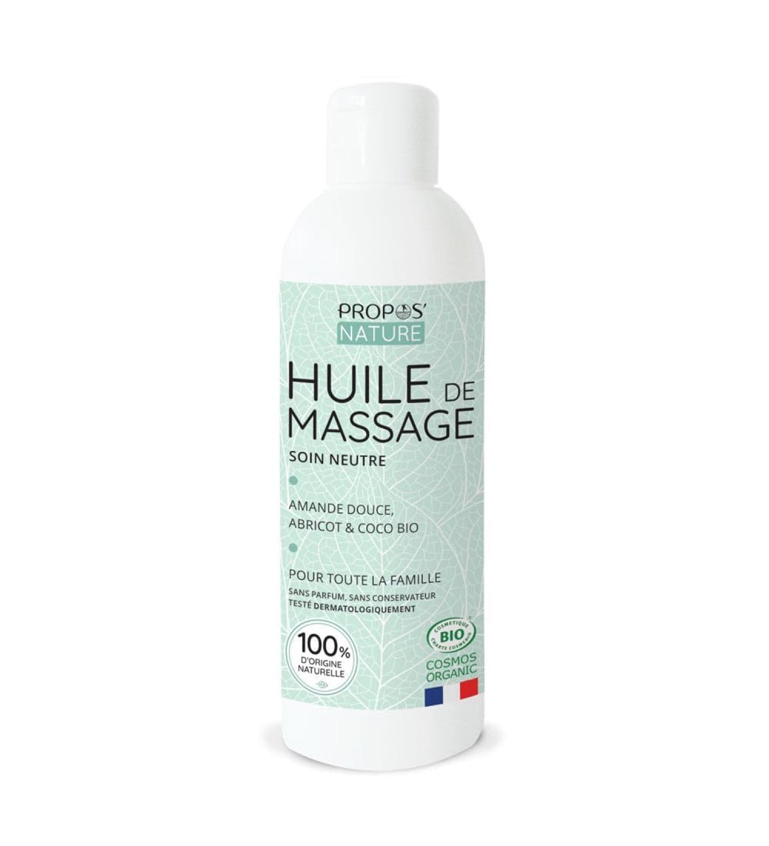 Huile de massage neutre Bio - 4 huiles v g tales Bio - Amande douce Abricot Coco & S same - 100% naturelle - Fabriqu en France - PROPOS'NATURE 200 ML - Buy Online on GoSupps.com