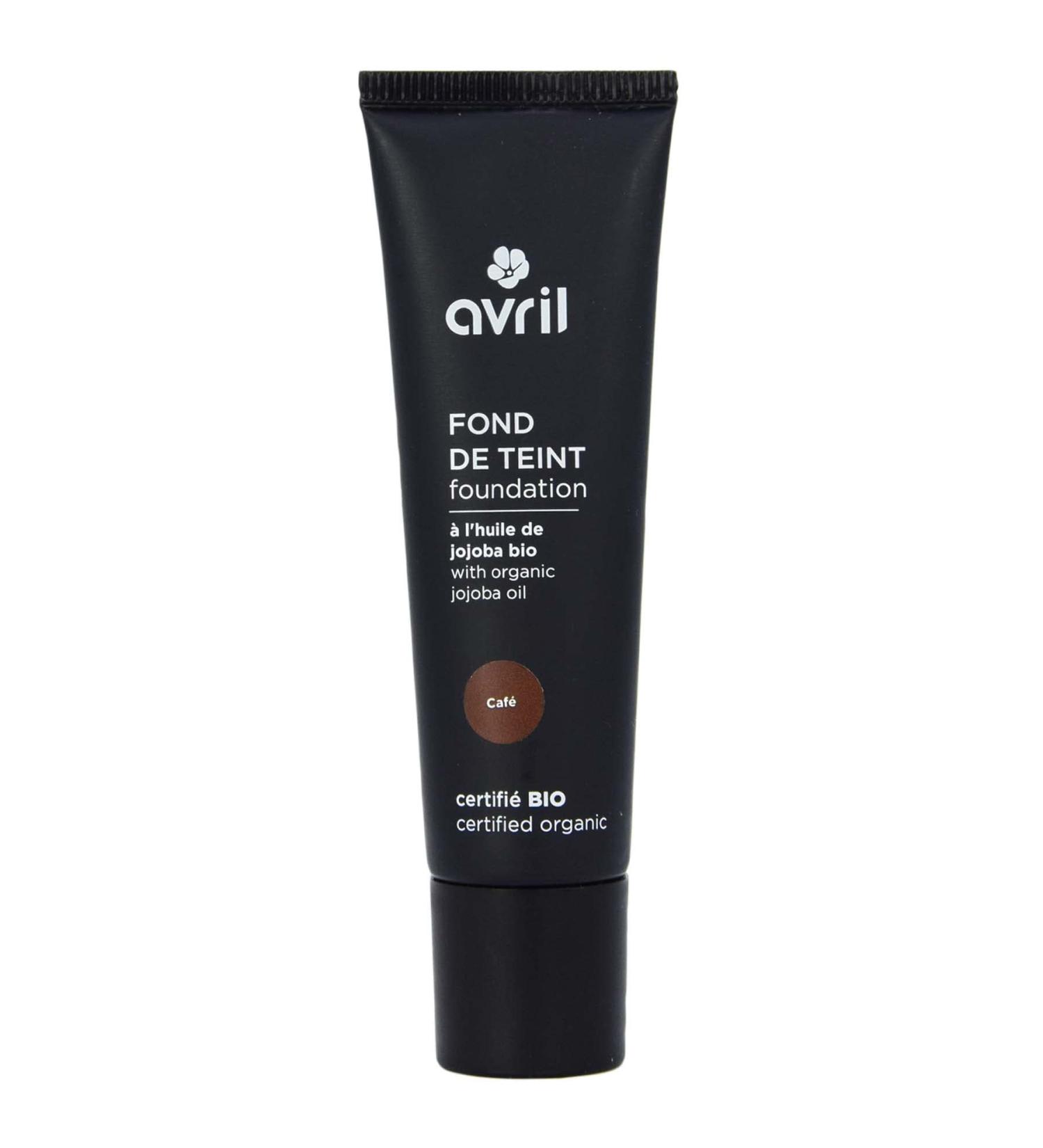 Avril - Organic Foundation - Enriched with Organic Jojoba Oil - Evens and Brightens - Soft and Light Texture - Ecocert Certified Organic - Made in France - 30 ml