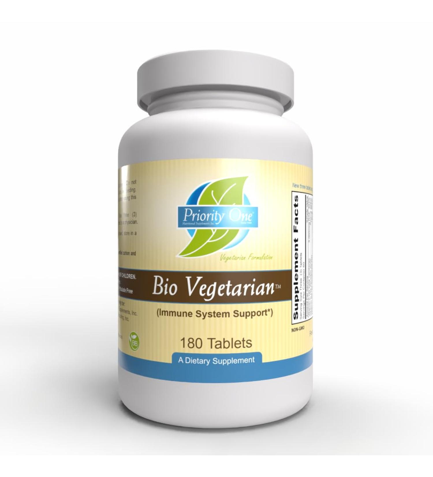 Priority One Vitamins Bio Vegetarian (180) Tab (New Size) - Buy Online on GoSupps.com