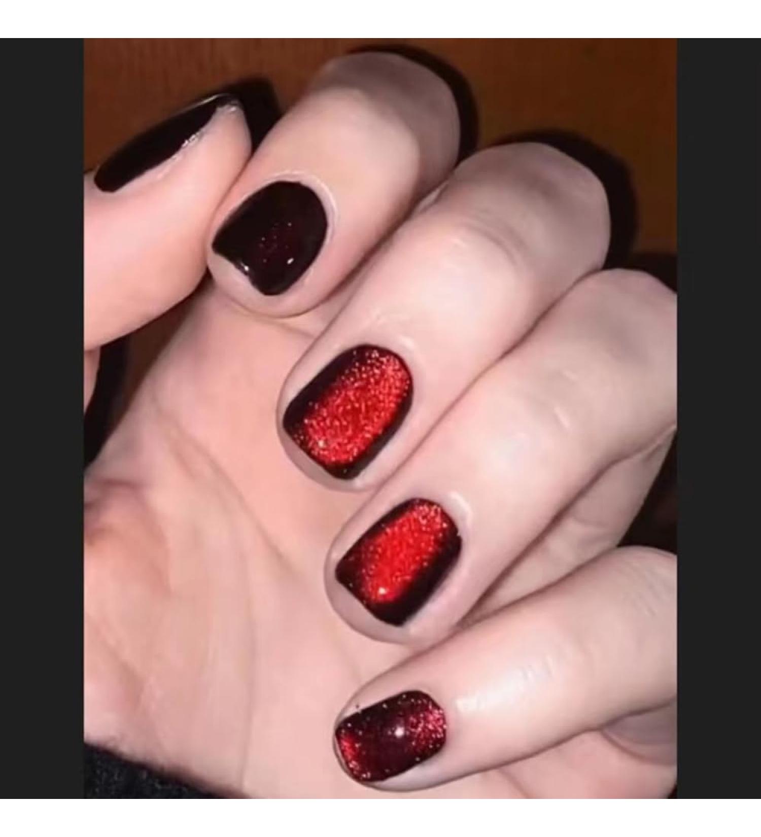 12ml Dark Red & Burgundy Cat Eye Magnetic Gel Polish - B06 | Long-Lasting & Vibrant Color for Nail Art | International Shipping - Buy Online on GoSupps.com